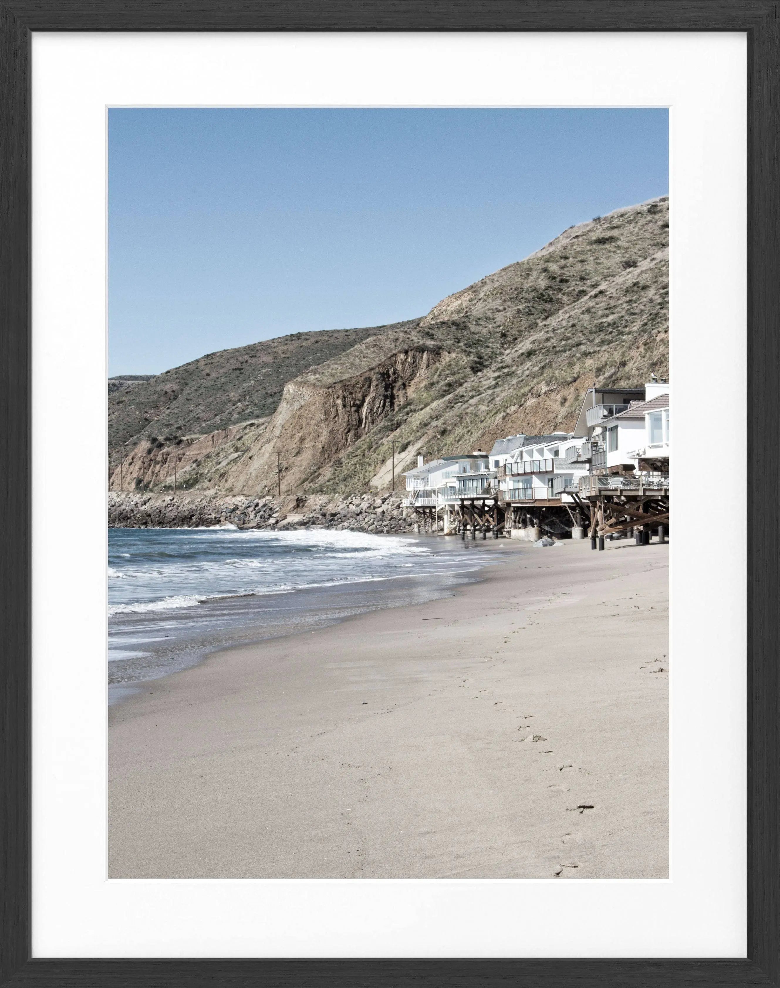Poster mit Rahmen Kalifornien Malibu ’Beach House’ K58