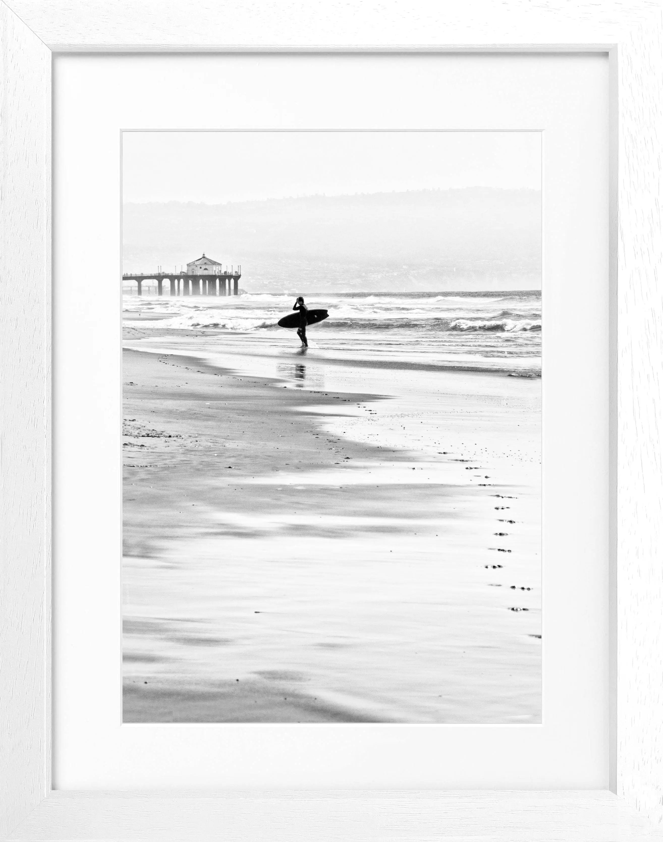 Poster mit Rahmen Kalifornien Manhattan Beach ’Surfer’ K192
