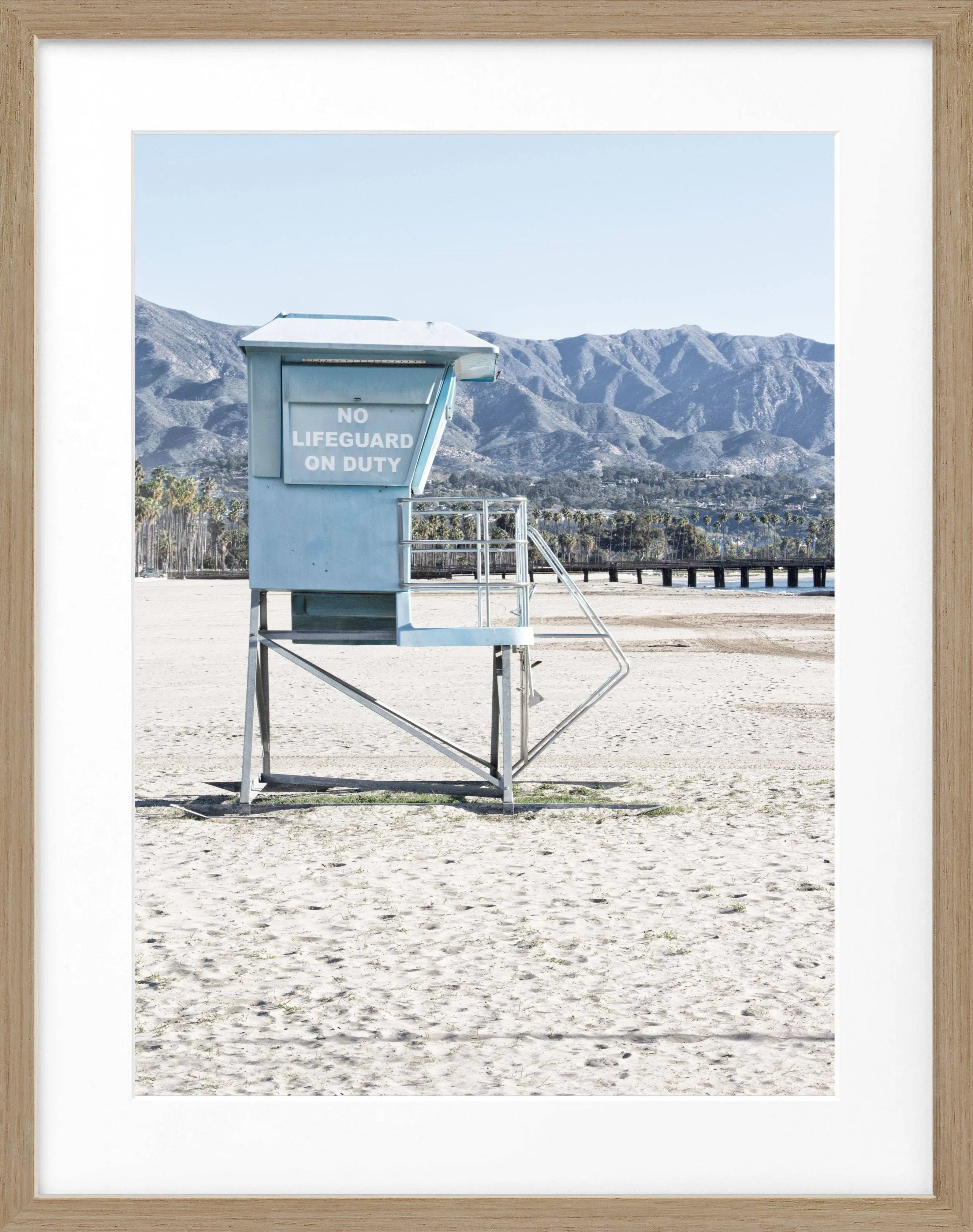 Poster mit Rahmen Kalifornien Santa Barbara ’Lifeguard’ K32