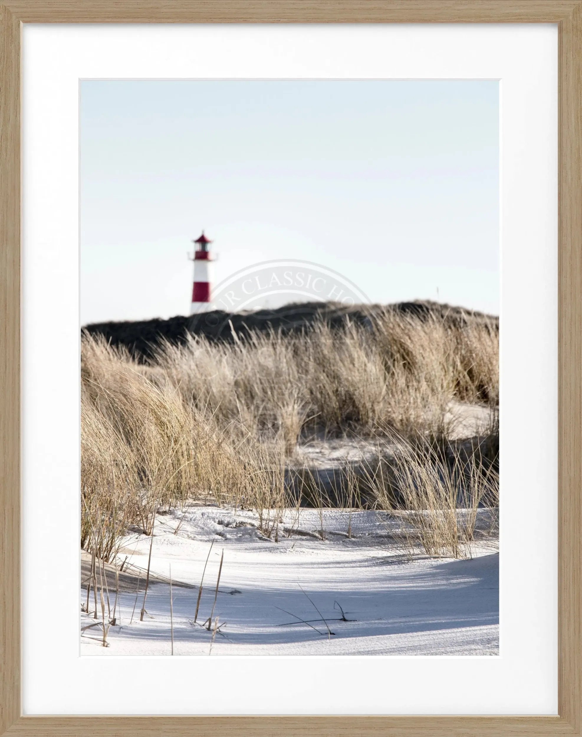Schwarz-weiß Poster mit Rahmen ’Dünen’ Sylt von Cosman-Photocollection, 25x31 cm, Strandlandschaft in elegantem Design.