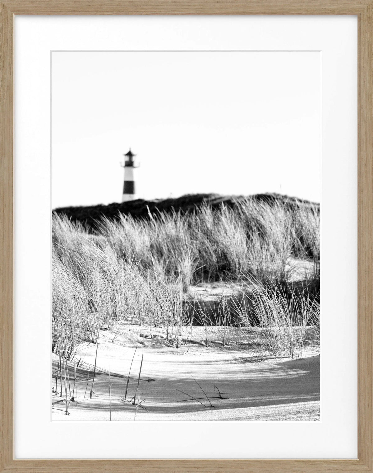Schwarz-weiß Poster mit Rahmen ’Dünen’ Sylt von Cosman-Photocollection, 25x31 cm, Motive von Dünen auf Sylt.
