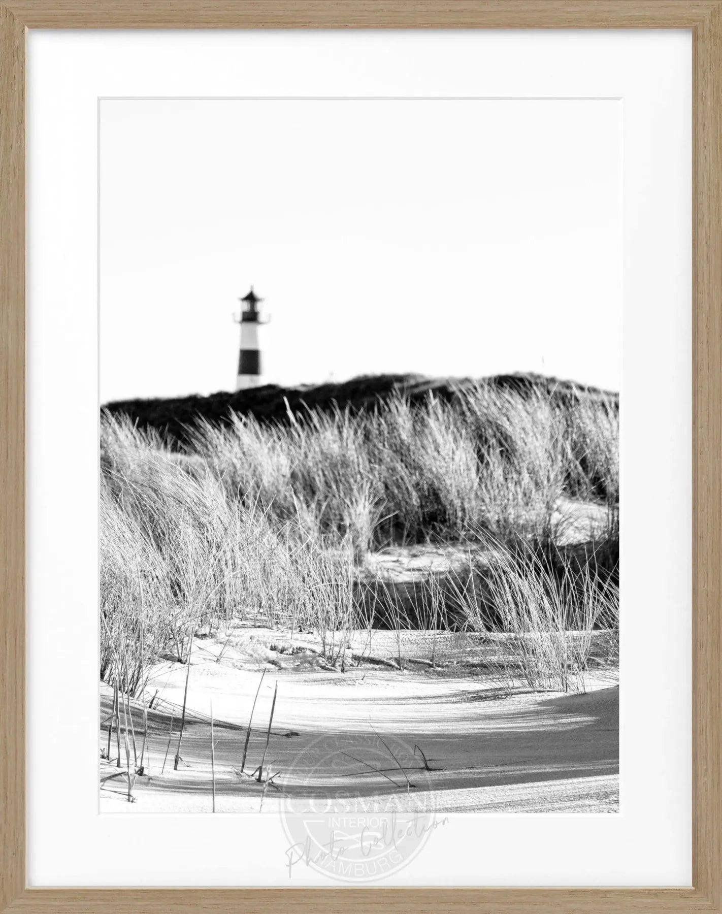 Schwarz-weiß Poster mit Rahmen ’Dünen’ Sylt von Cosman-Photocollection, 25x31 cm, Motive von Dünen auf Sylt.