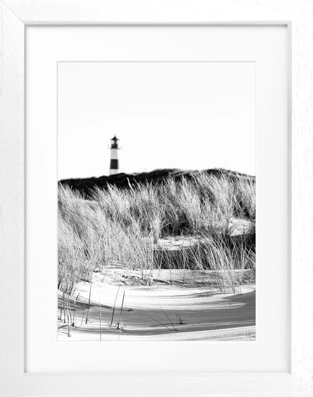 Schwarz-weiß Poster mit Rahmen ’Dünen’ Sylt von Cosman-Photocollection, Motiv der Dünen, 25x31 cm, Wanddekoration