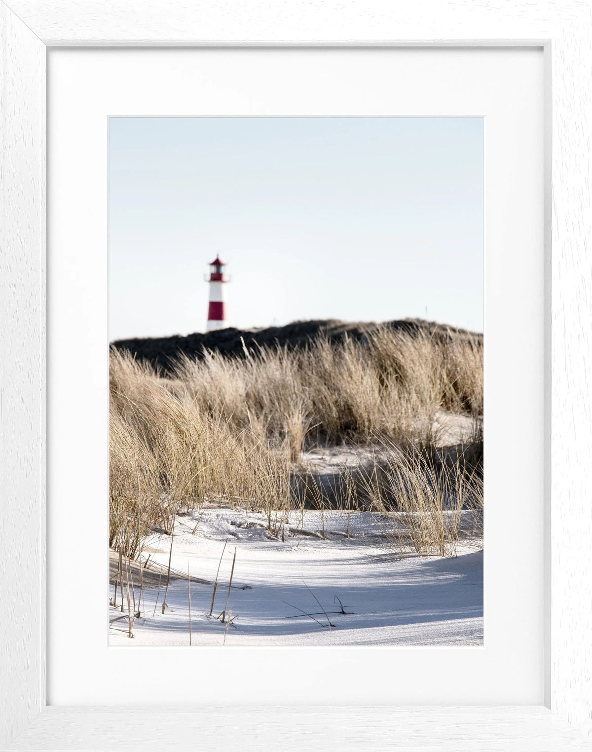 Schwarz-weiß Poster mit Rahmen ’Dünen’ Sylt von Cosman-Photocollection, 25x31 cm, Strandlandschaft in Naturfotografie