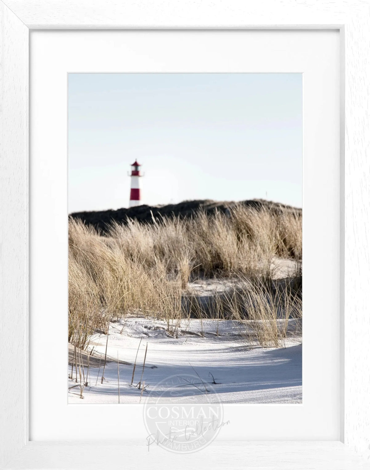 Schwarz-weiß Poster mit Rahmen ’Dünen’ Sylt von Cosman-Photocollection, 25x31 cm, Strandlandschaft in Naturfotografie