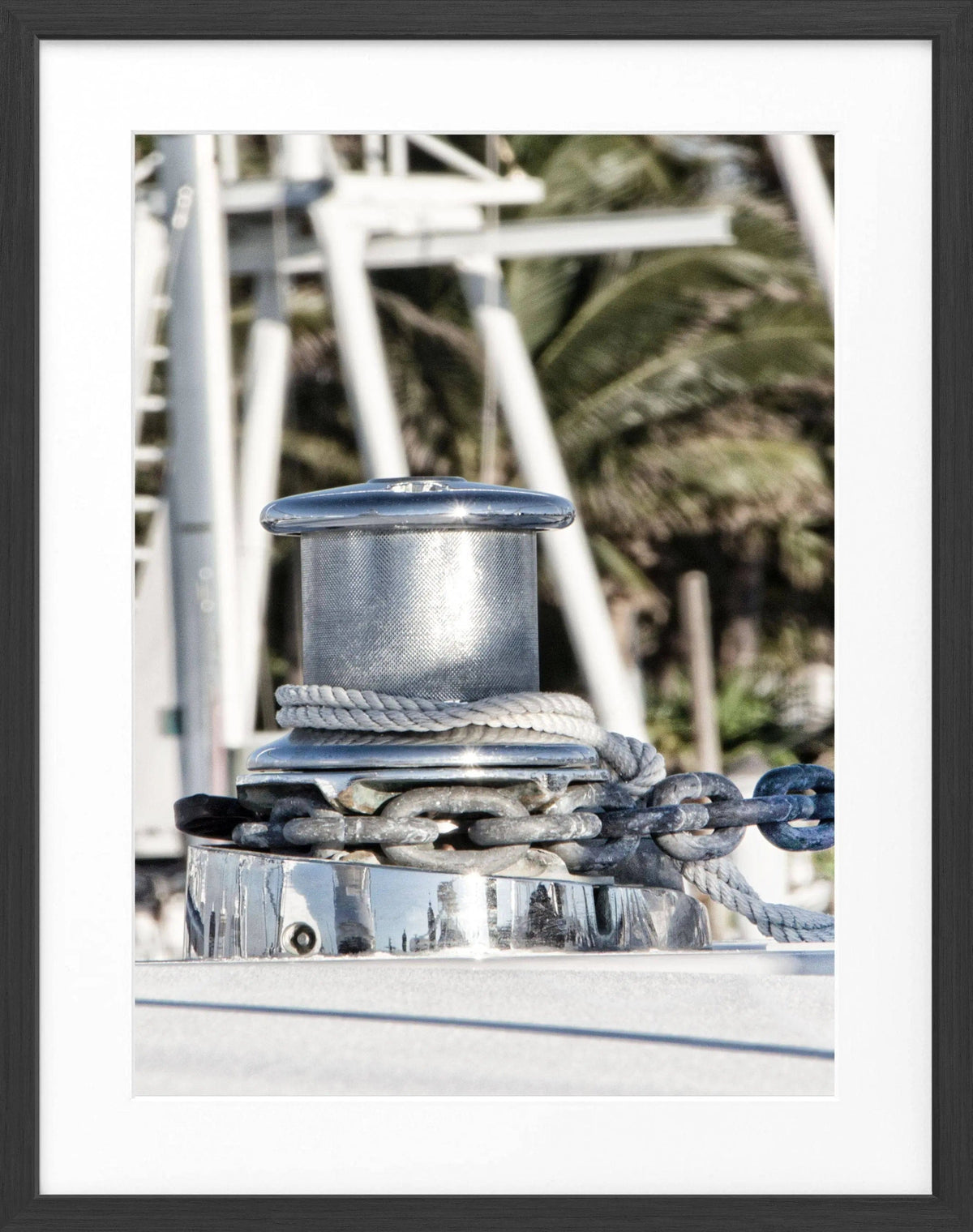 Schwarz-weiß Poster mit Rahmen Florida Key West ’Boat’ von Cosman-Photocollection, 25x31 cm, maritime Motiv