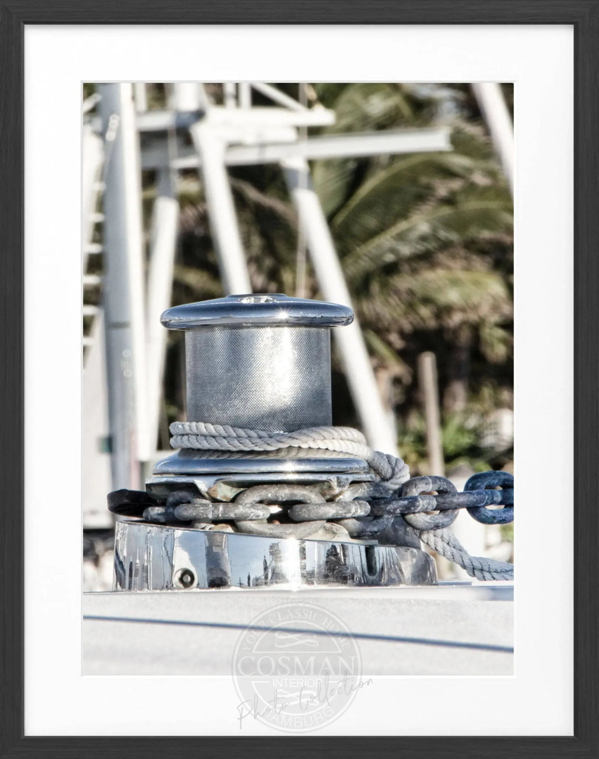 Schwarz-weiß Poster mit Rahmen Florida Key West ’Boat’ von Cosman-Photocollection, 25x31 cm, maritime Motiv