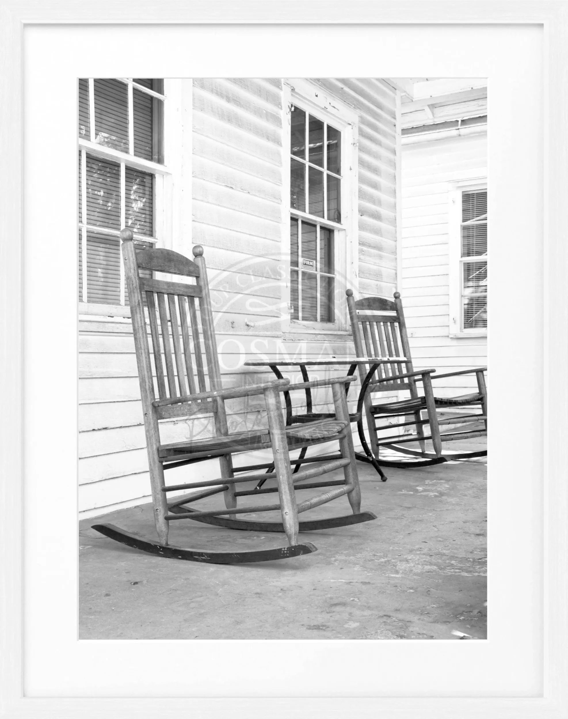 Schwarz-weiß Poster mit Rahmen, Florida Key West mit Liegestuhl, von Cosman-Photocollection, 25x31 cm, Wanddekoration