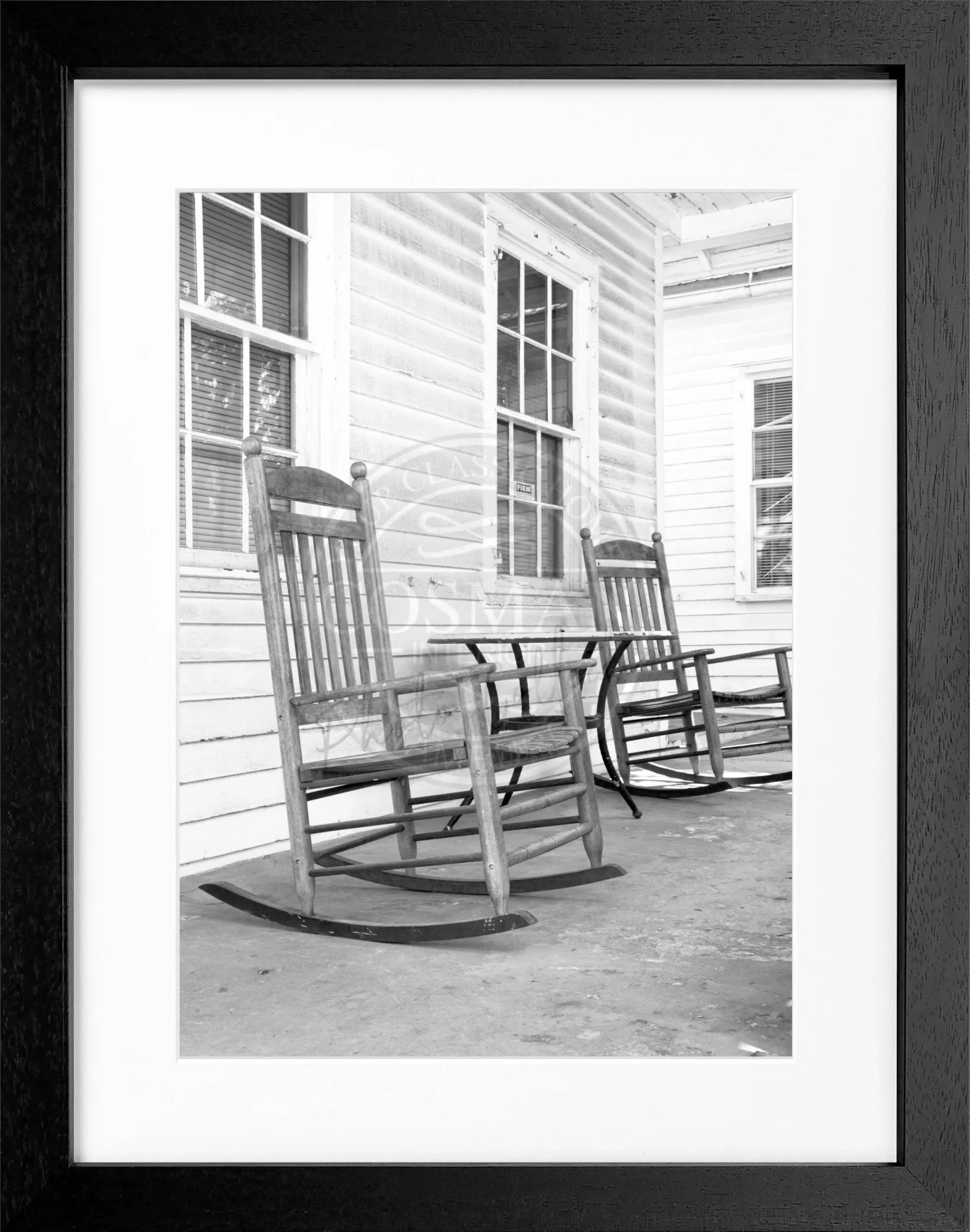Schwarz-weiß Poster mit Rahmen, Florida Key West ’Deckchair’ von Cosman-Photocollection, 25x31cm, dekoratives Wandbild