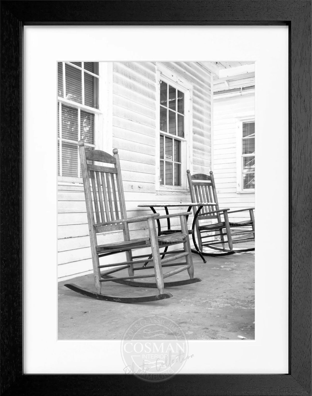 Schwarz-weiß Poster mit Rahmen, Florida Key West ’Deckchair’ von Cosman-Photocollection, 25x31cm, dekoratives Wandbild