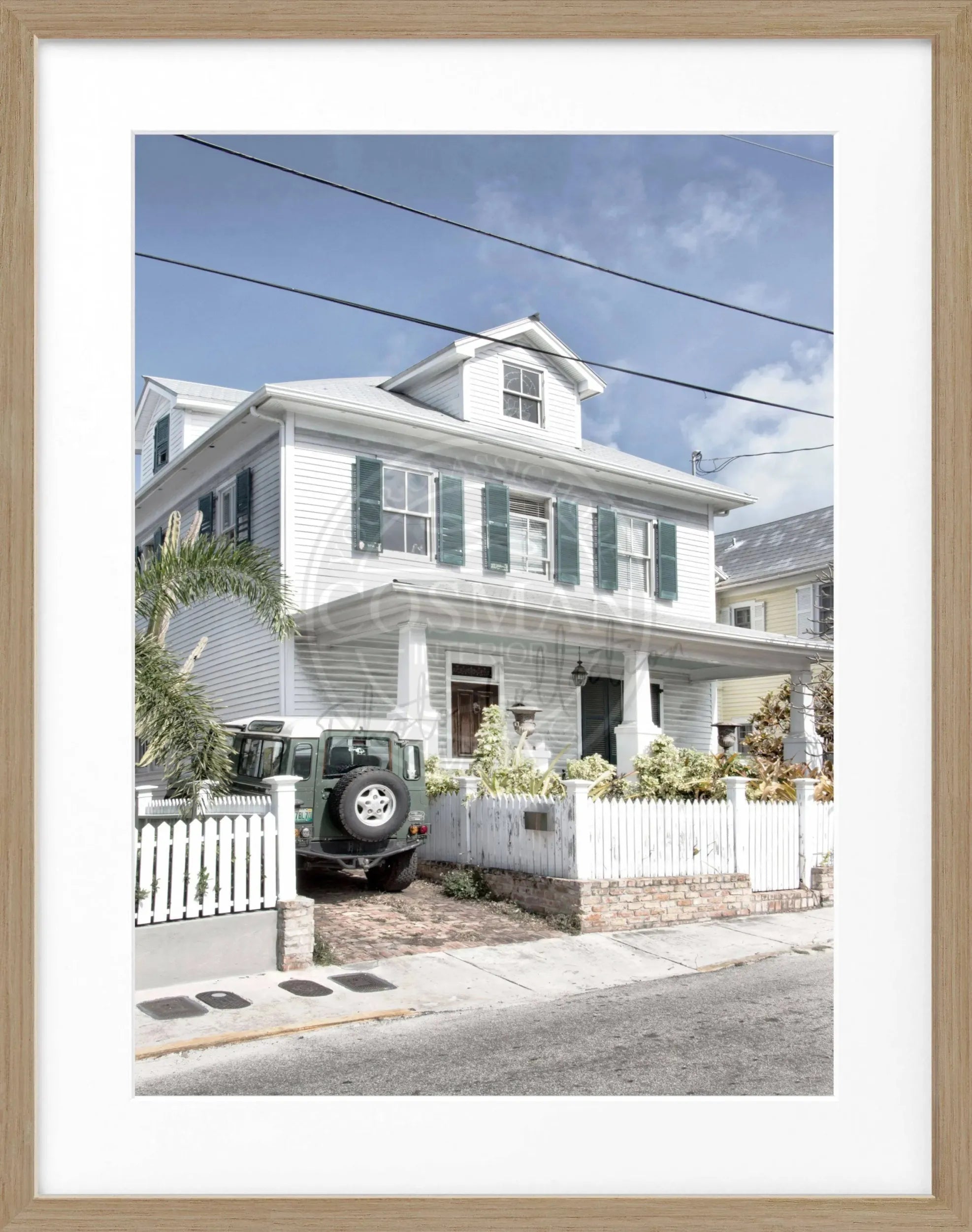 Schwarz-weiß Poster mit Rahmen, Florida Key West Motiv, von Cosman-Photocollection, 25x31 cm, Wanddekoration