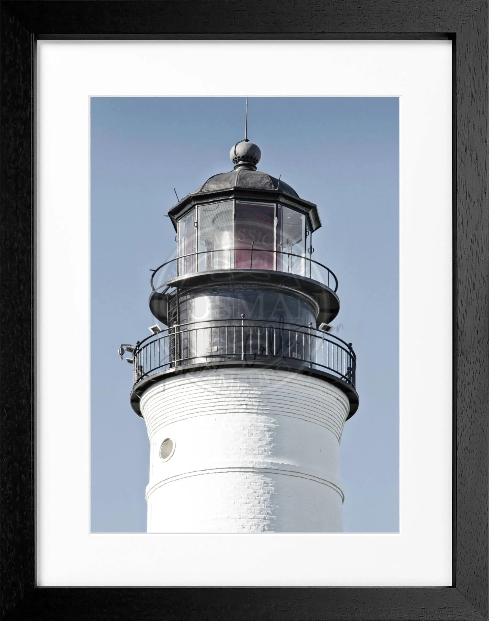 Schwarz-weiß Poster mit Rahmen, Florida Key West Leuchtturm, von Cosman-Photocollection, 25x31 cm, Wanddekoration