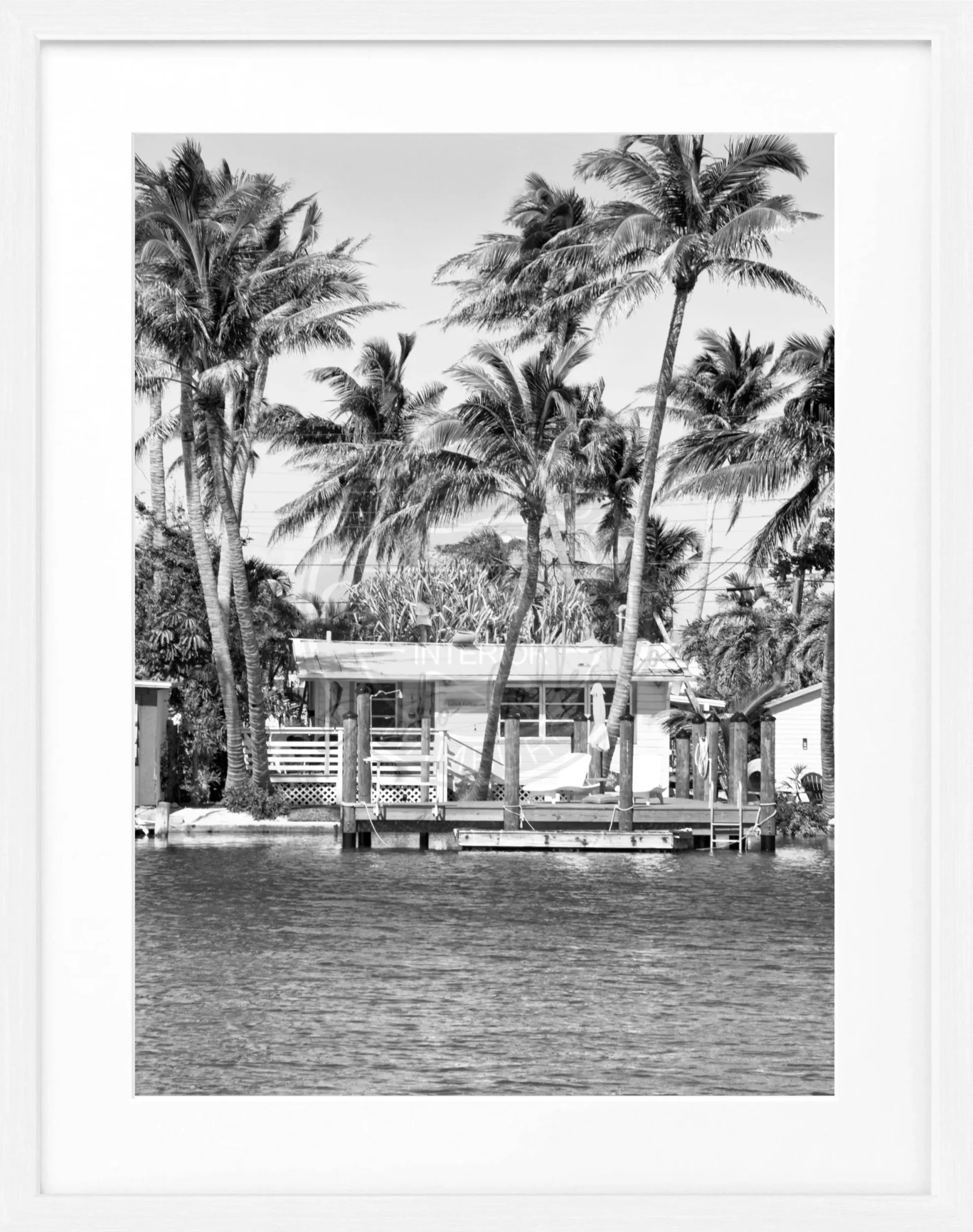Schwarz-weiß Poster mit Rahmen, Florida Keys Motiv, von Cosman-Photocollection, 25x31 cm, Wanddekoration