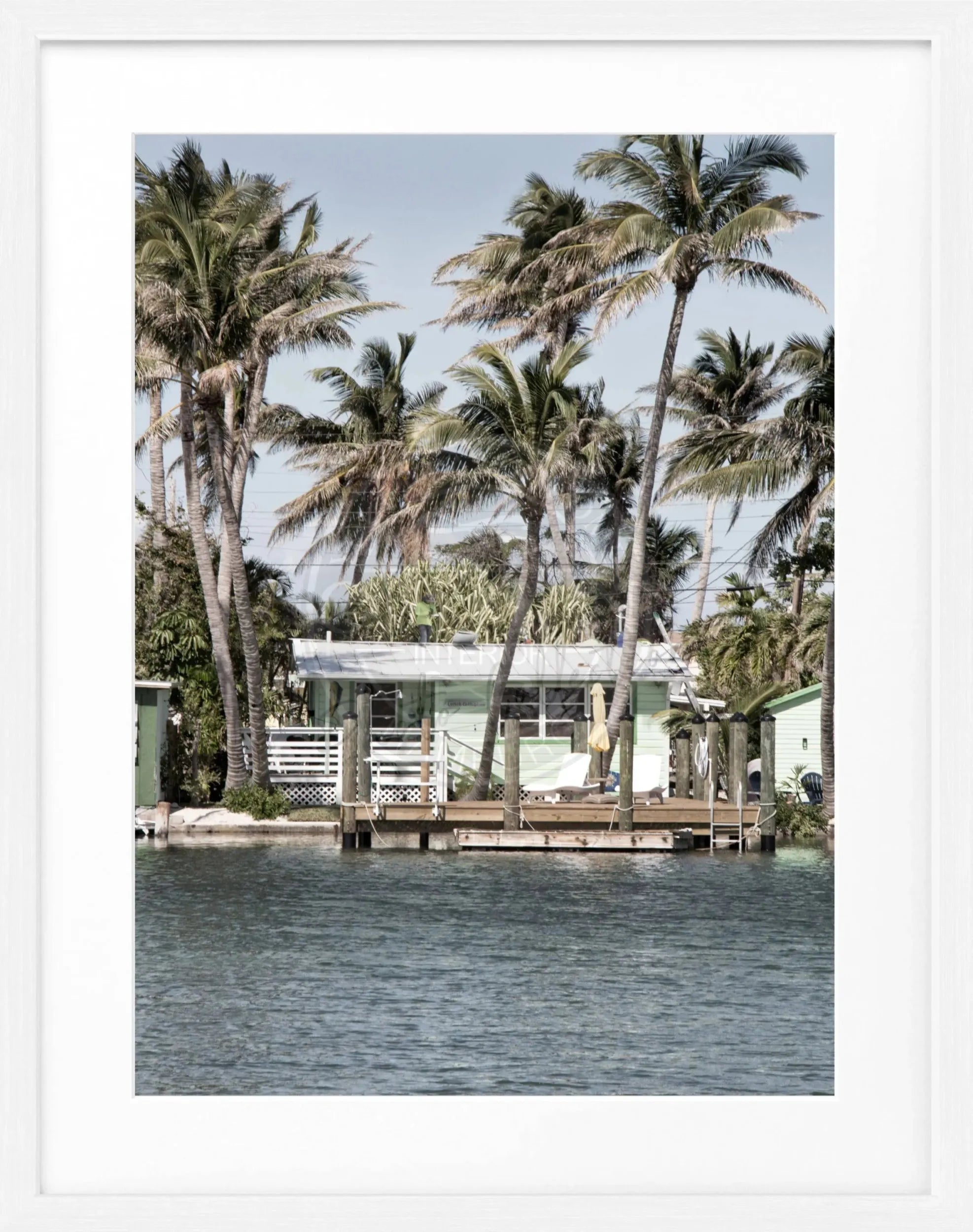 Schwarz-weiß Poster mit Rahmen, Florida Keys Motiv, von Cosman-Photocollection, 25x31 cm, Wanddekoration