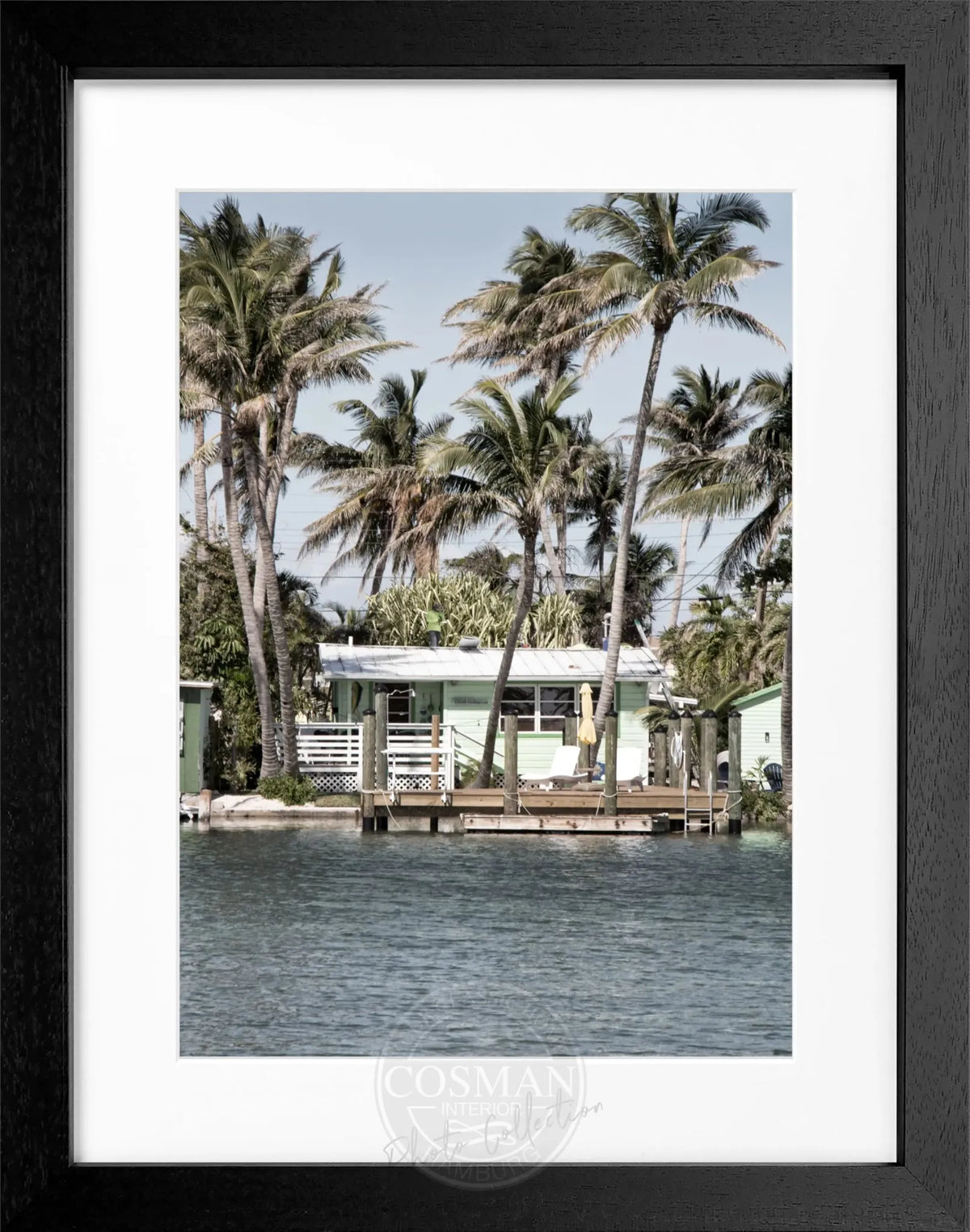 Schwarz-weiß Poster mit Rahmen, Florida Keys Motiv, von Cosman-Photocollection, 25x31 cm, dekoratives Wandbild