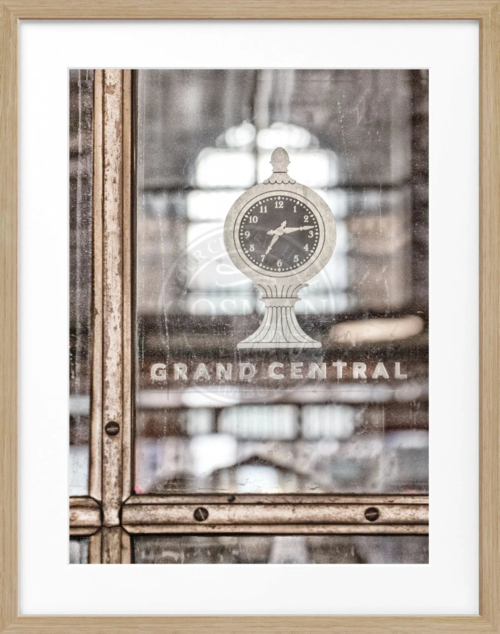 Schwarz-weiß Poster mit Rahmen von Cosman-Photocollection, Motiv von Grand Central Terminal in New York, 25x31 cm