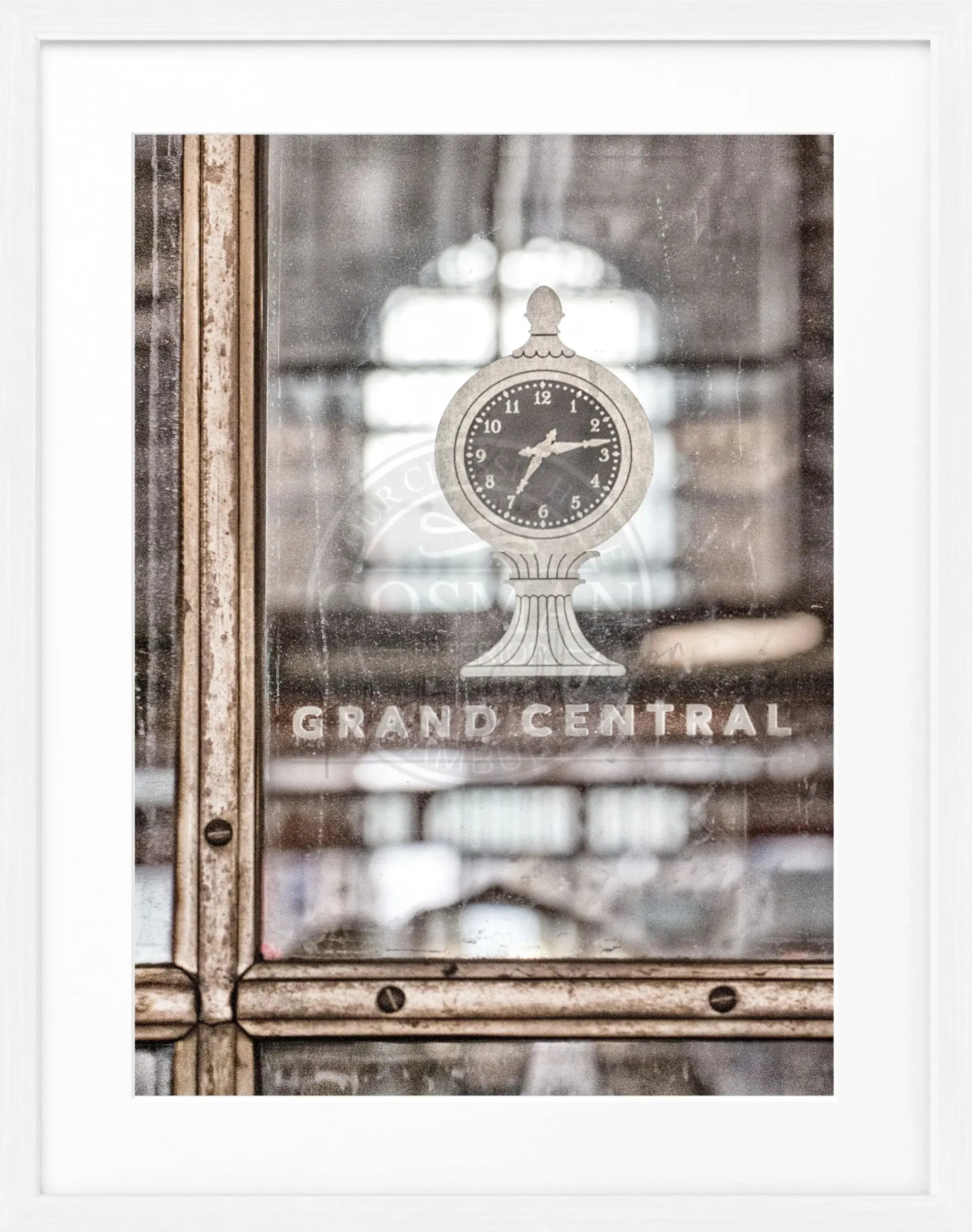Schwarz-weiß Poster mit Rahmen 'Grand Central' New York von Cosman-Photocollection, 25x31 cm, urbanes Stadtmotiv