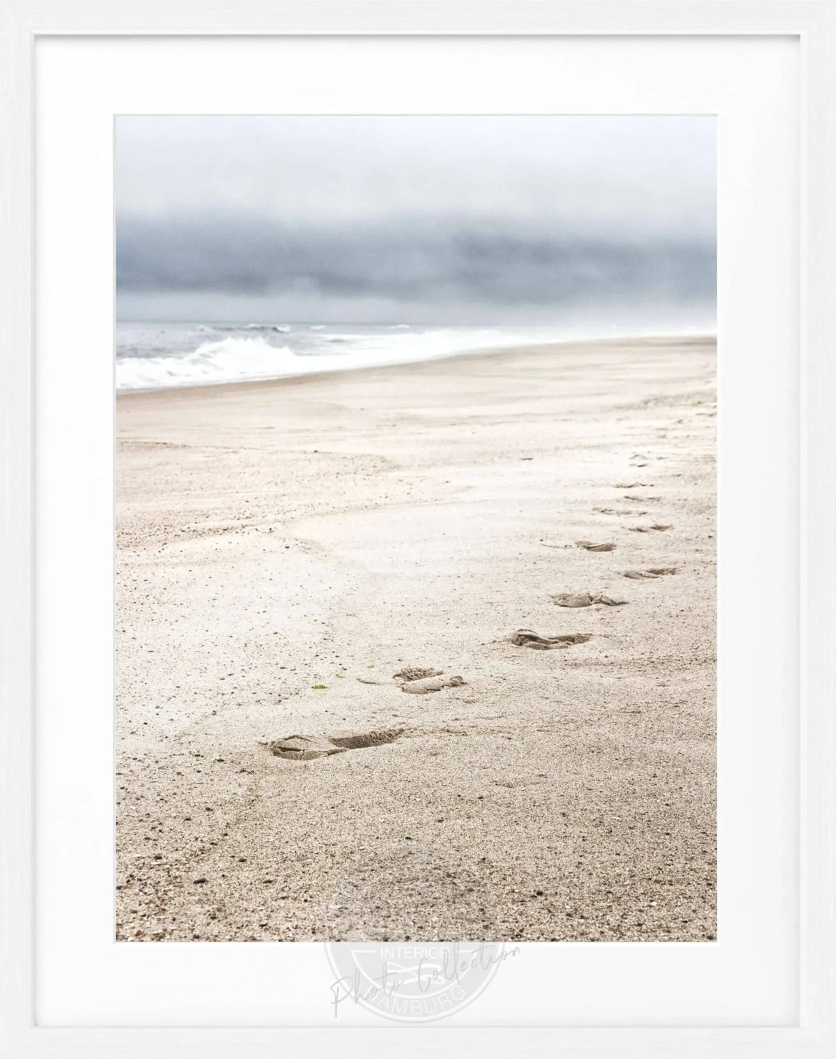 Schwarz-weißer Poster mit Rahmen von Cosman-Photocollection, Hamptons Long Island ’Beach’, 25x31 cm, Wanddekoration