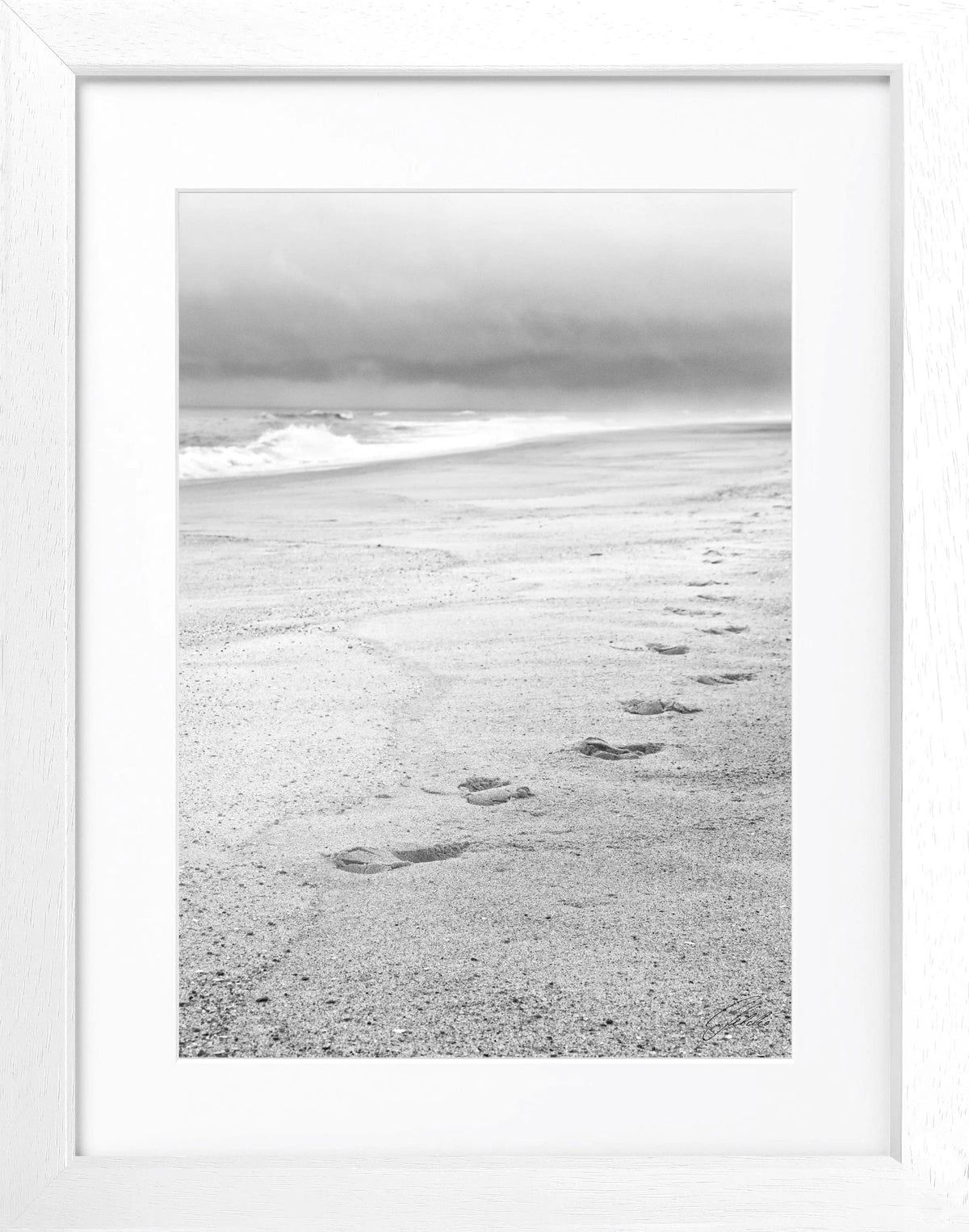 Schwarz-weiß Poster mit Rahmen, Hamptons Long Island Strand, von Cosman-Photocollection, 25x31 cm, Wanddekoration