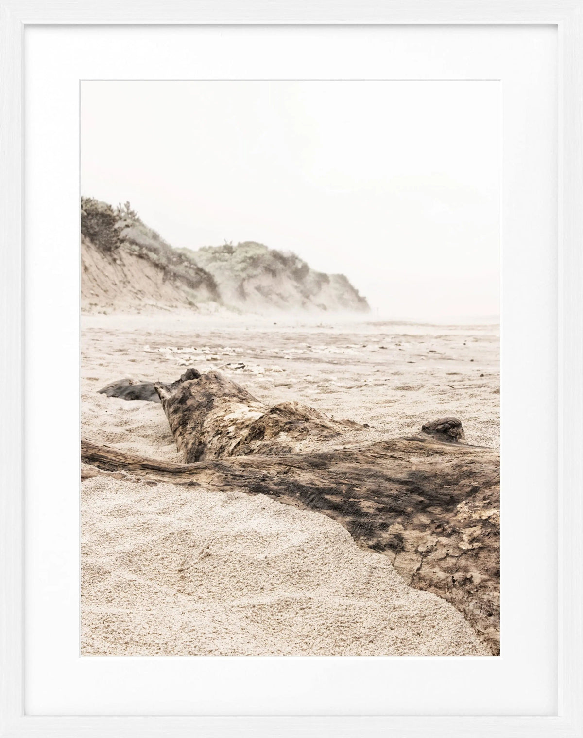 Schwarz-weißer Poster mit Rahmen, Hamptons Long Island ’Beach’ von Cosman-Photocollection, 25x31 cm, Strandmotiv