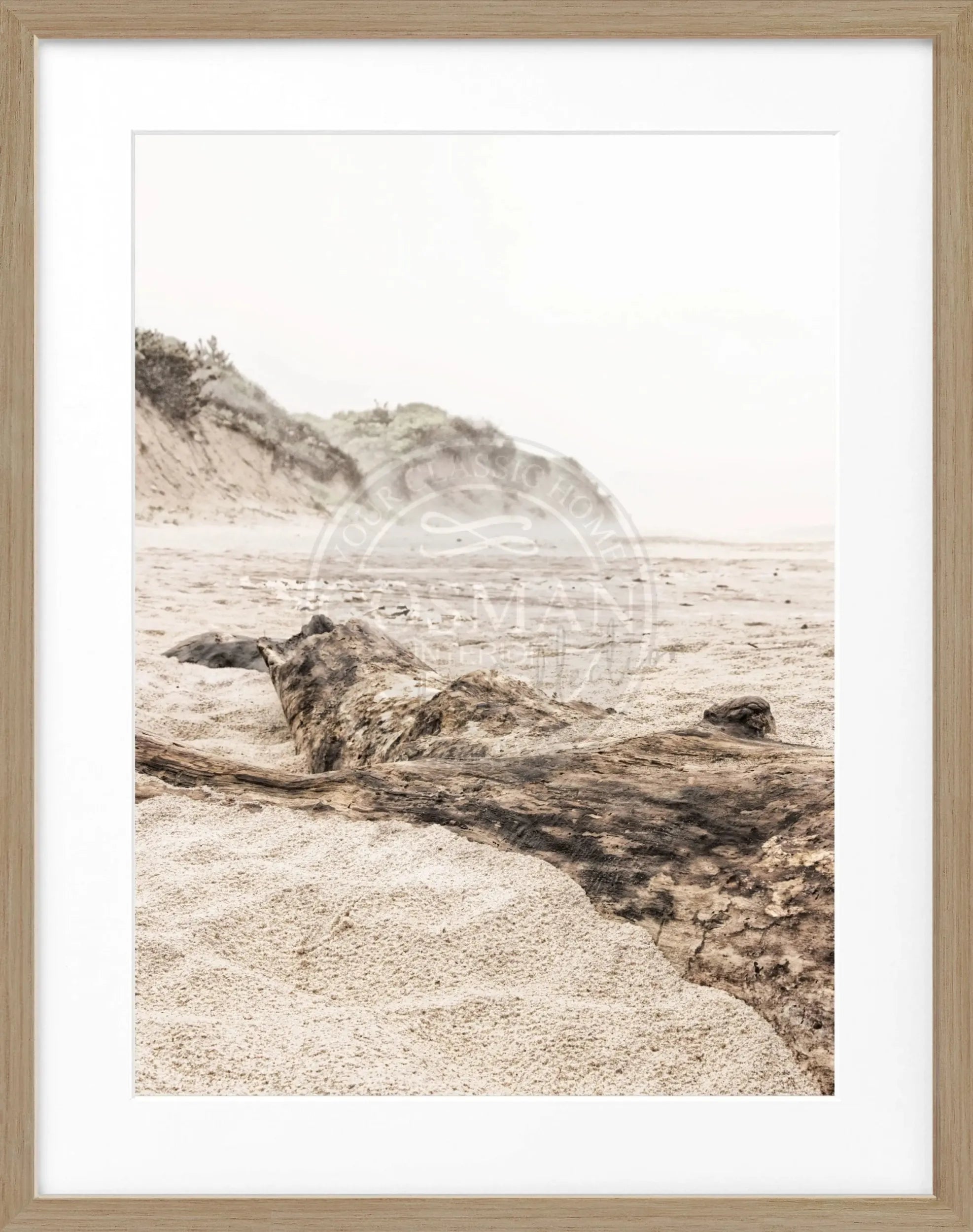 Schwarz-weiß Poster mit Rahmen, Hamptons Long Island ’Beach’ von Cosman-Photocollection, 25x31 cm, maritime Strandmotiv