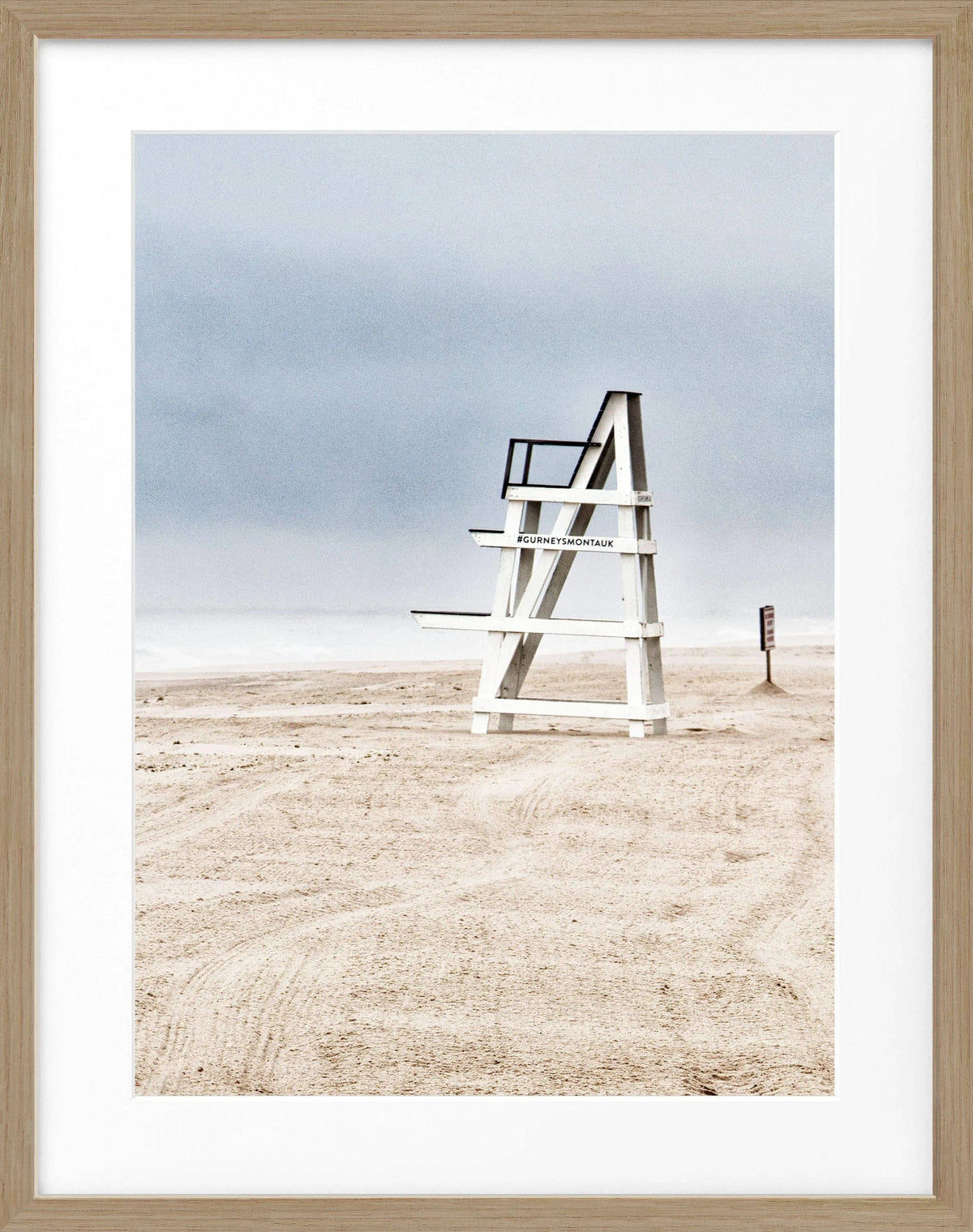 Schwarz-weiß Poster mit Rahmen, Hamptons Long Island ’Beach’ von Cosman-Photocollection, 25x31 cm, Meeresmotiv