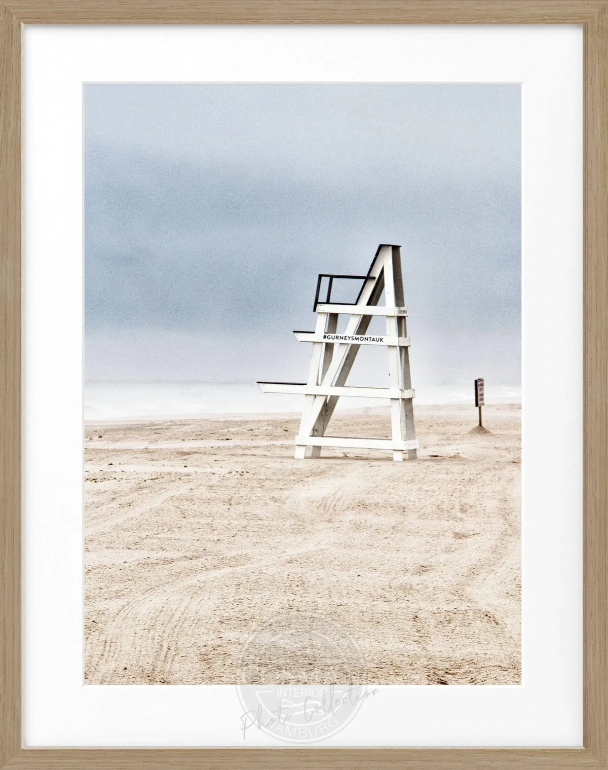 Schwarz-weiß Poster mit Rahmen, Hamptons Long Island ’Beach’ von Cosman-Photocollection, 25x31 cm, Meeresmotiv