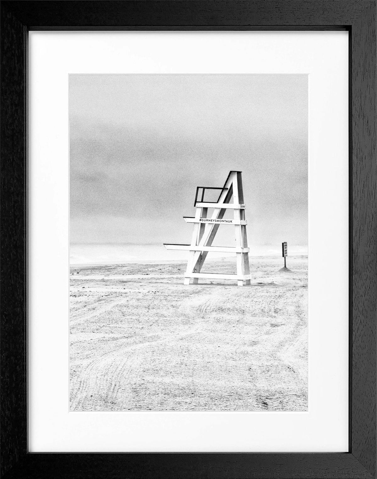 Schwarz-weiß Poster mit Rahmen, Hamptons Long Island ’Beach’, Cosman-Photocollection, 25x31 cm, Bild von Strand und Meer