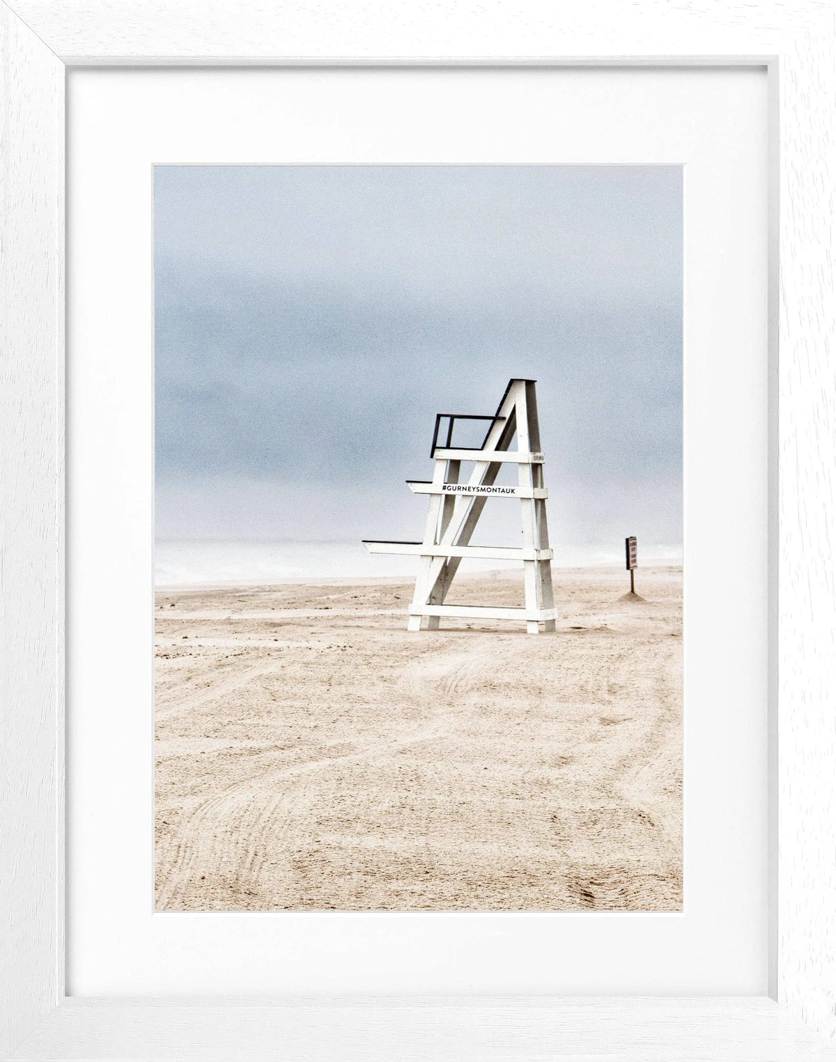 Schwarz-weiß Poster mit Rahmen, Hamptons Long Island ’Beach’ von Cosman-Photocollection, 25x31 cm, Strandmotiv