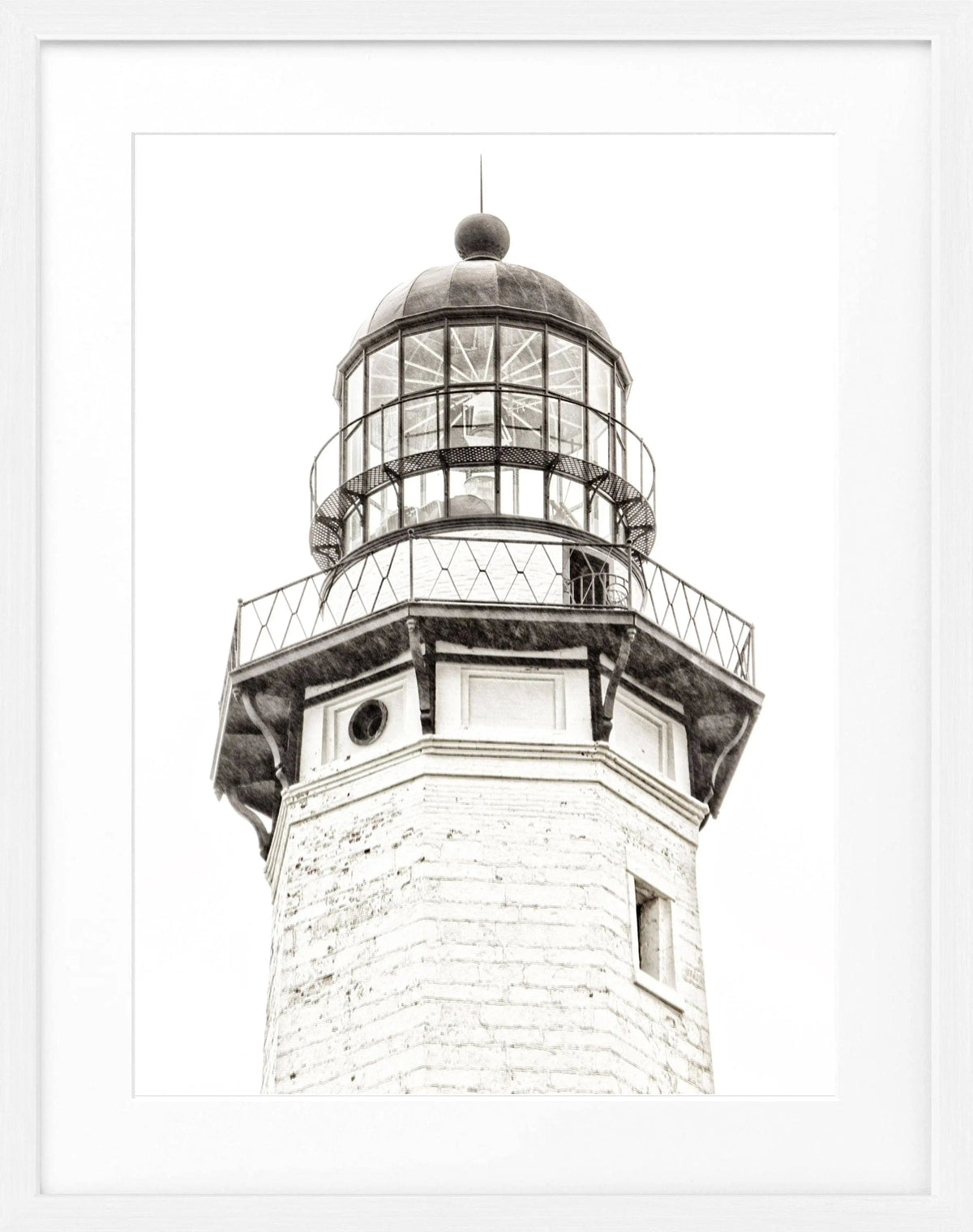 Schwarz-weiß Poster mit Rahmen, Hamptons Montauk Lighthouse, von Cosman-Photocollection, 25x31cm, Wanddekoration