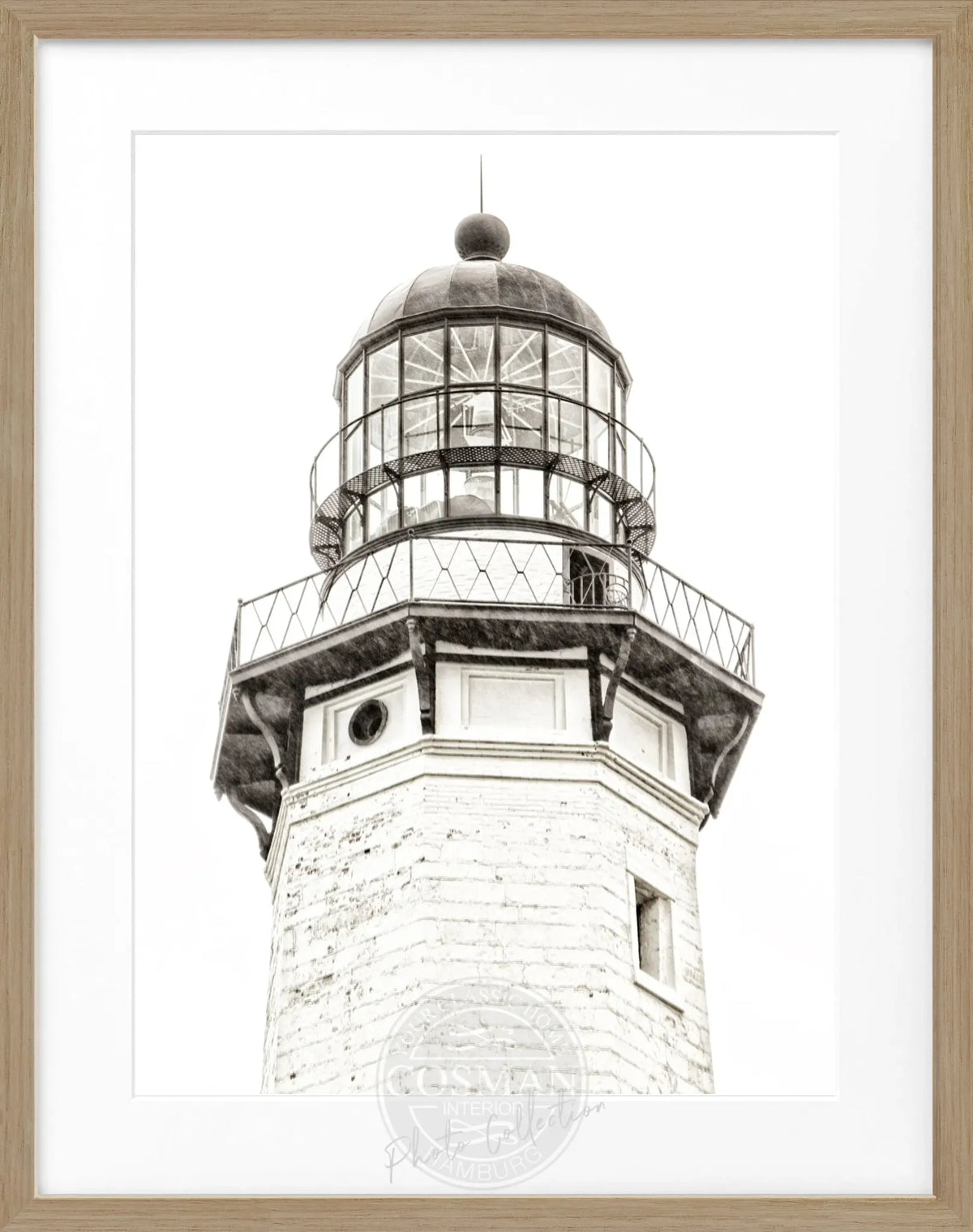 Schwarz-weiß Poster mit Rahmen, Hamptons Montauk Leuchtturm, von Cosman-Photocollection, 25x31cm, Wanddekoration