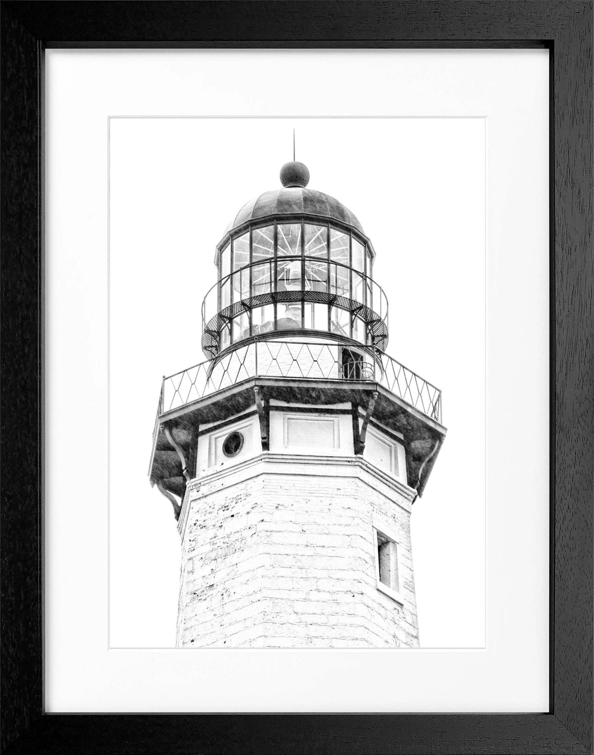 Schwarz-weiß Poster mit Rahmen Hamptons Montauk Leuchtturm von Cosman-Photocollection, 25x31 cm, Wanddekoration