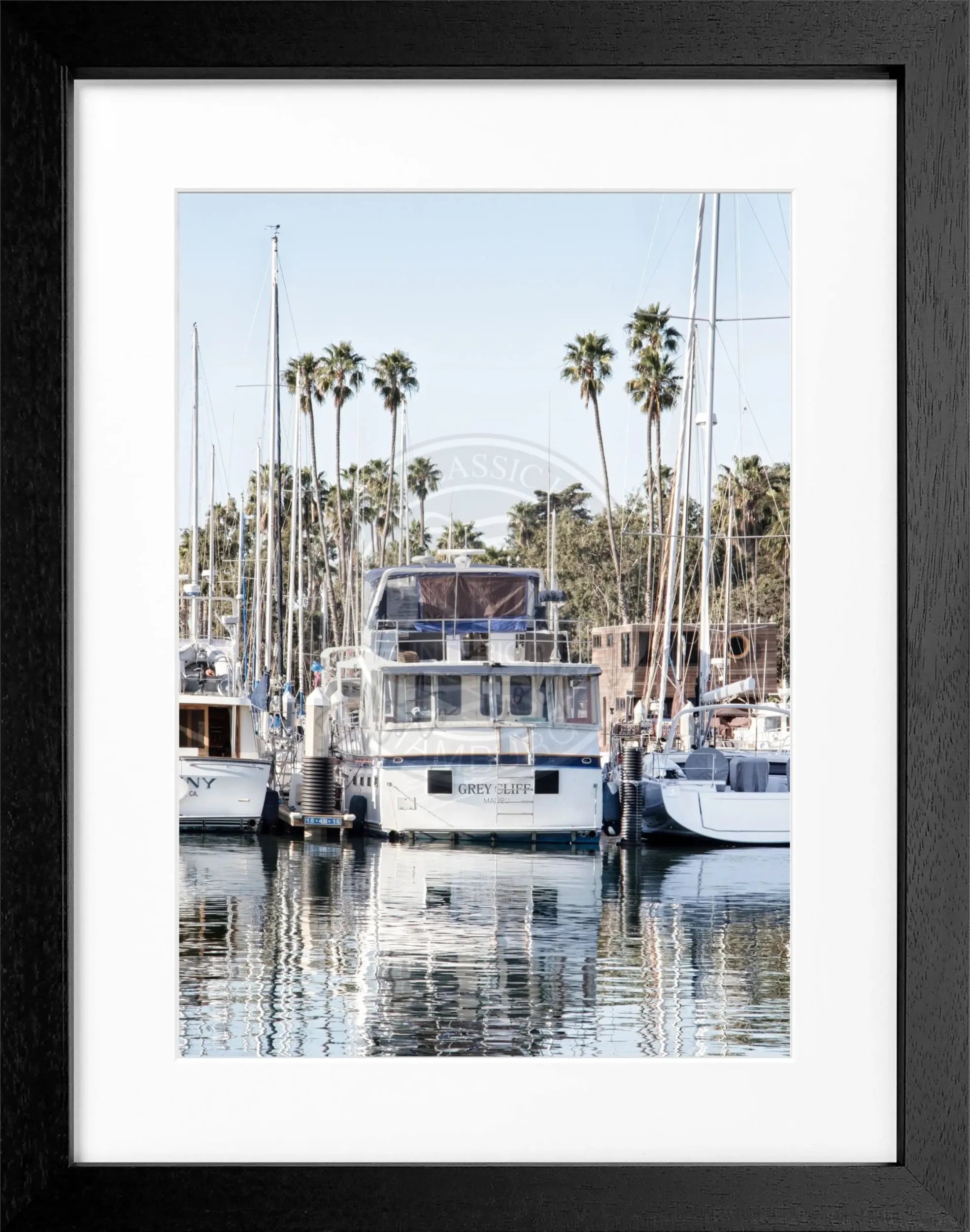 Schwarz-weiß Poster mit Rahmen Kalifornien ’Boat’ von Cosman-Photocollection, Motiv im Format 25x31 cm, stilvolle Wanddekoration