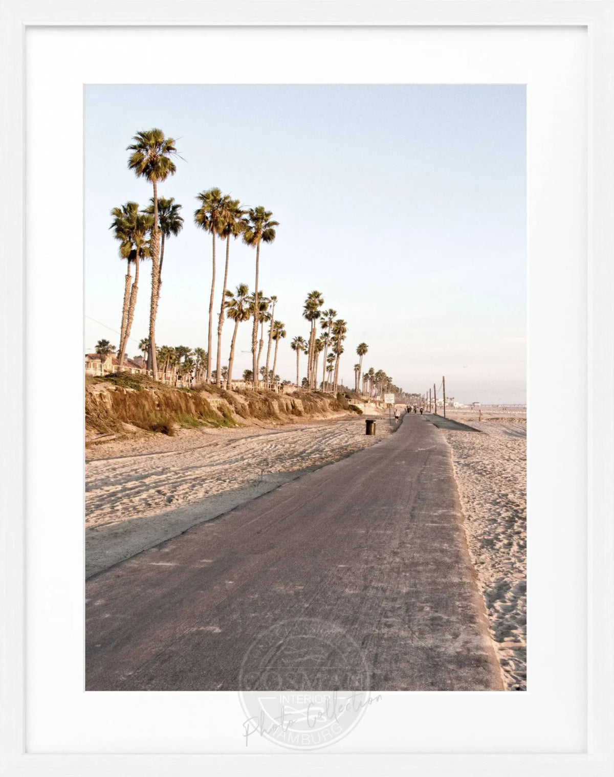 Schwarz-weiß Poster mit Rahmen von Cosman-Photocollection, Kalifornien Huntington Beach, 25x31 cm, kunstvoller Meeresblick