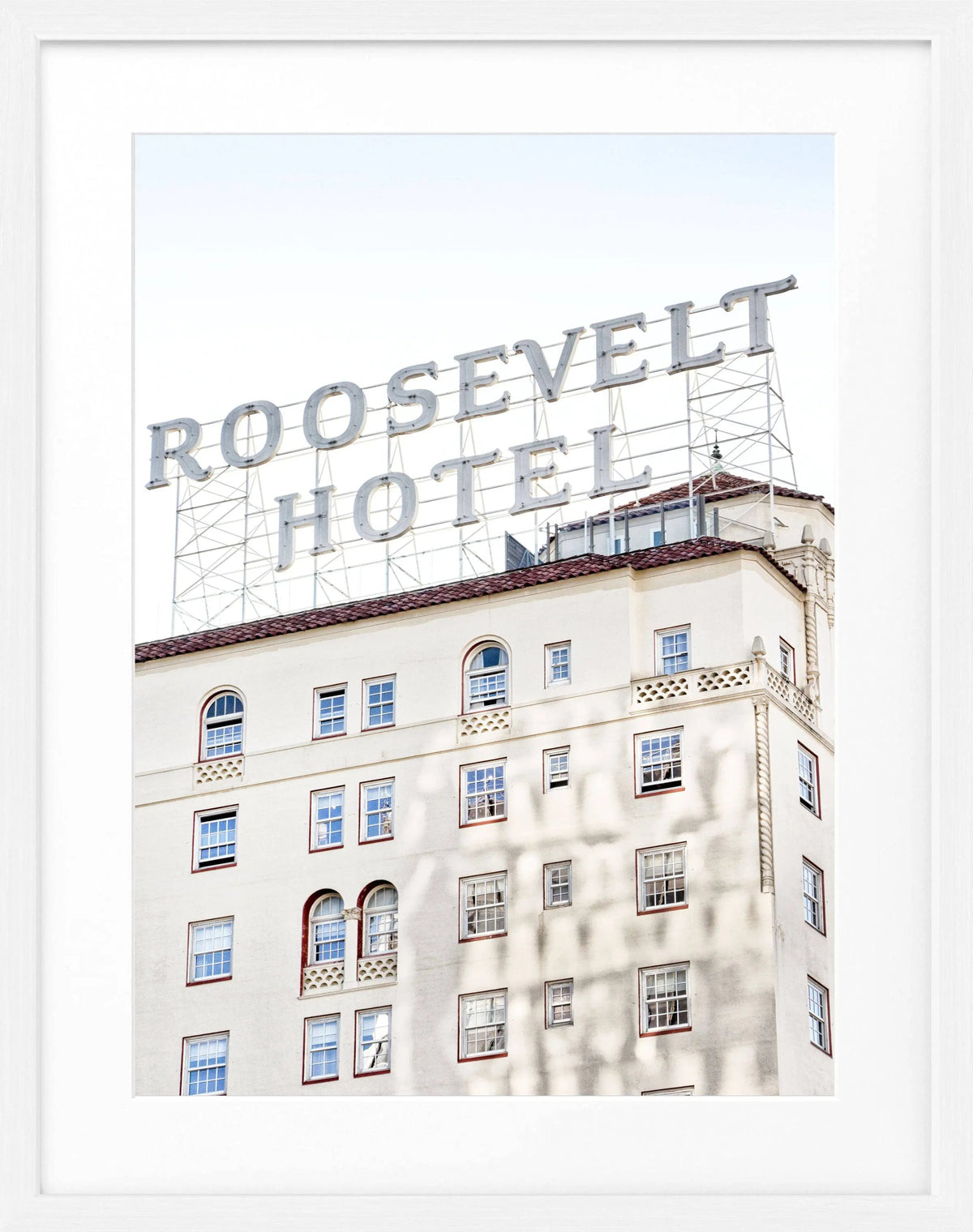 Schwarz-Weiß-Poster mit Rahmen, Kalifornien Los Angeles Roosevelt Hotel, von Cosman-Photocollection, 25x31cm, Wanddekoration