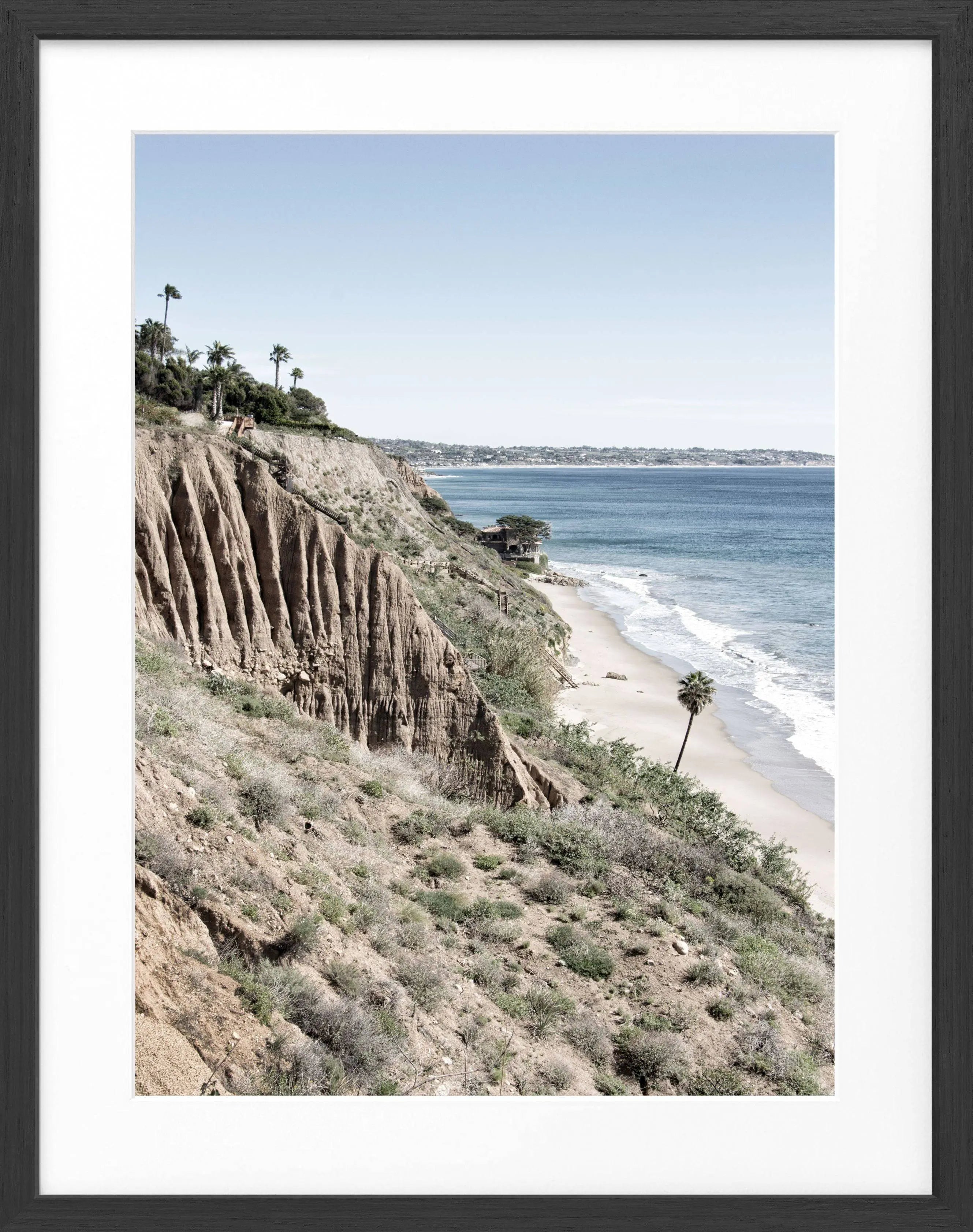 Schwarz-weiß Poster mit Rahmen von Cosman-Photocollection, Kalifornien Malibu, 25x31 cm, fotografisches Kunstwerk