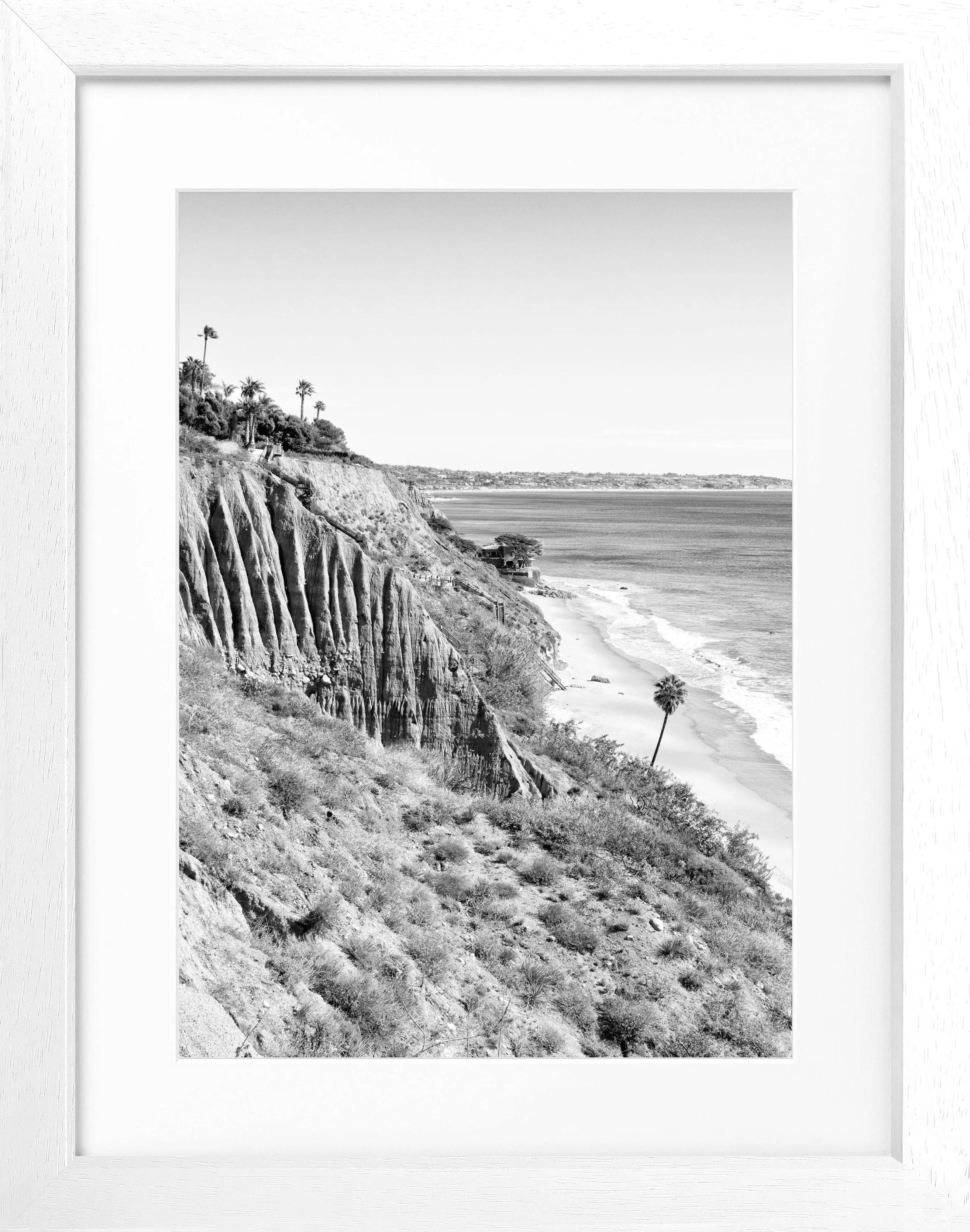 Schwarz-weißes Poster mit Rahmen, Kalifornien Malibu Motiv, von Cosman-Photocollection, Maße 25x31 cm, stilvolle Wanddekoration