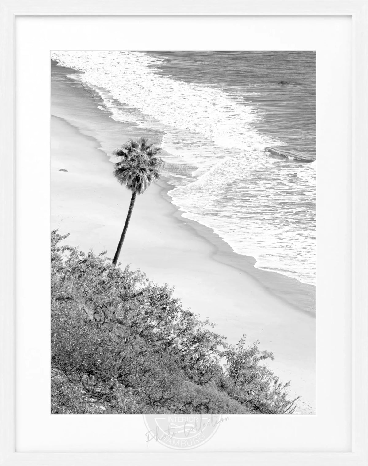 Schwarzweiß-Poster mit Rahmen, Kalifornien Malibu Motiv, 25x31cm, von Cosman-Photocollection, Wanddekoration im modernen Stil