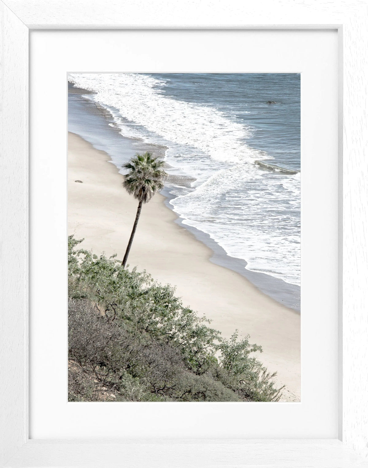 Schwarz-weiß Poster mit Rahmen, Kalifornien Malibu Motiv, von Cosman-Photocollection, Maße 25x31 cm