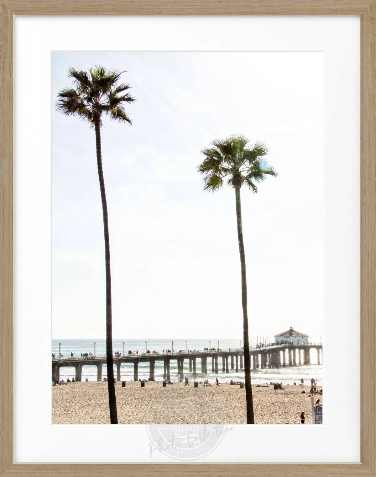 Schwarz-weiß Poster mit Rahmen von Cosman-Photocollection, Kalifornien Manhattan Beach, 25x31 cm, Fotomotiv in Schwarz-Weiß