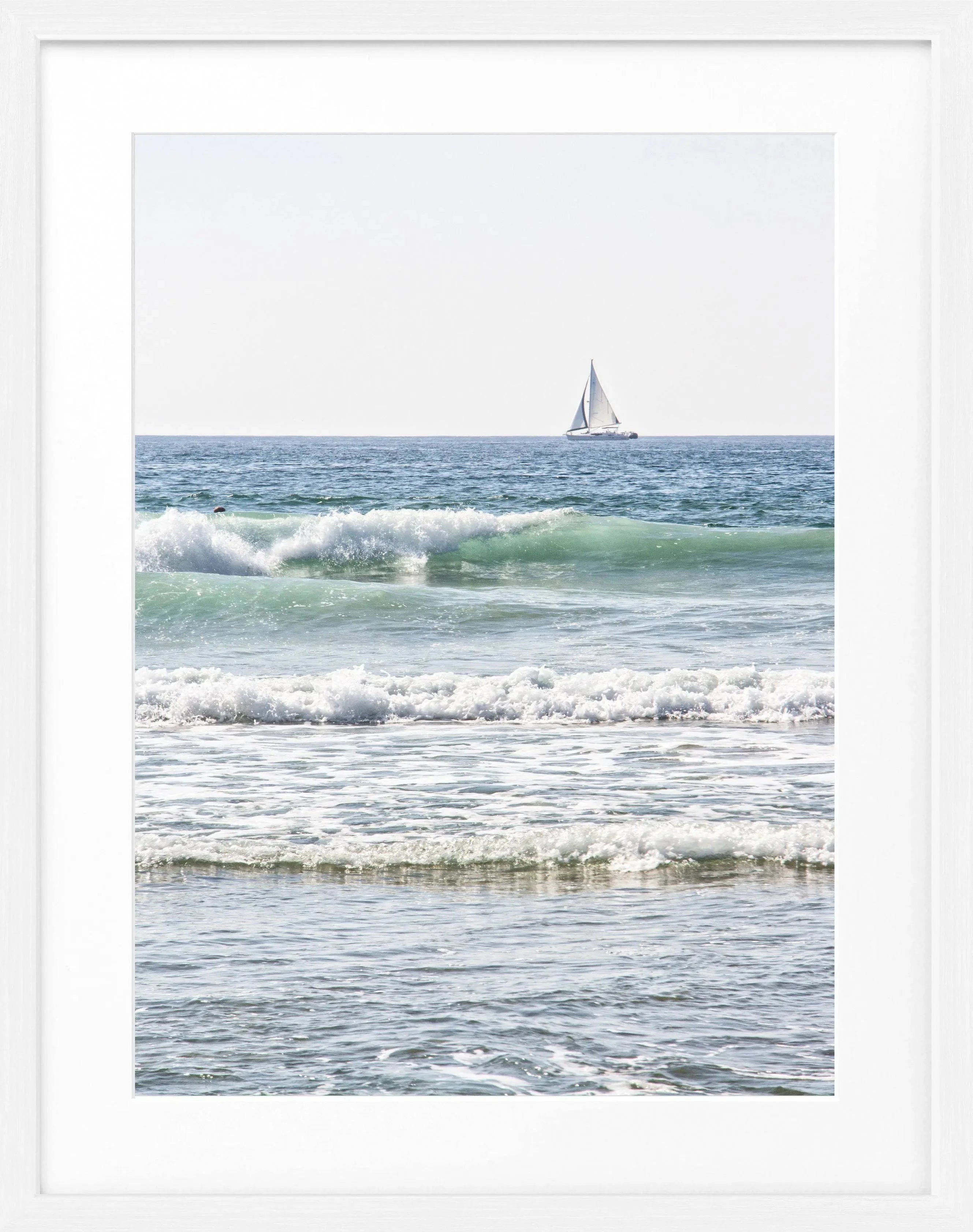 Schwarz-weiß Poster mit Rahmen, Kalifornien Ocean Motiv, von Cosman-Photocollection, 25x31 cm, dekoratives Wandbild