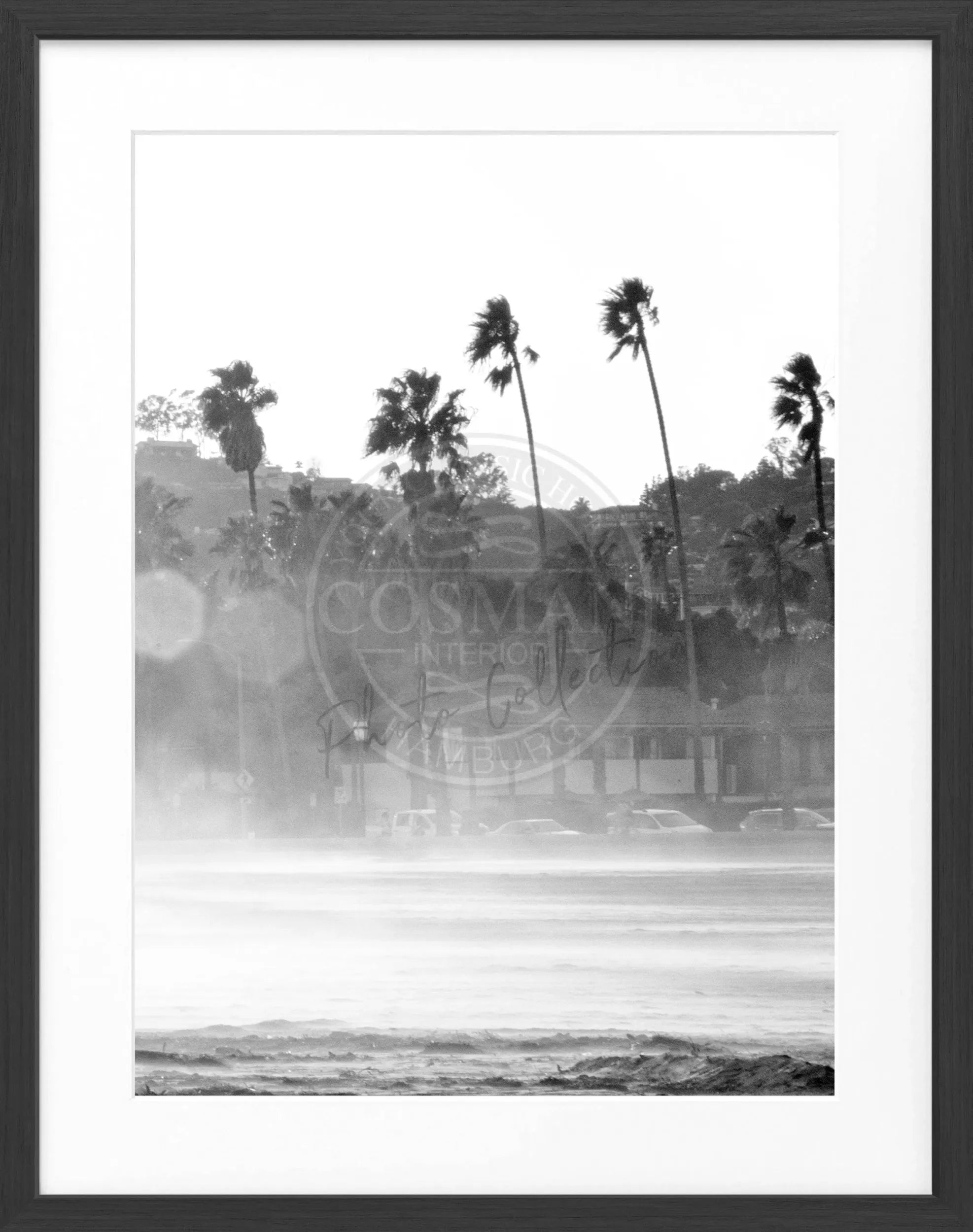 Schwarz-weiß Poster mit Rahmen, Kalifornien Santa Barbara Motiv, von Cosman-Photocollection, 25x31 cm, Wanddekoration