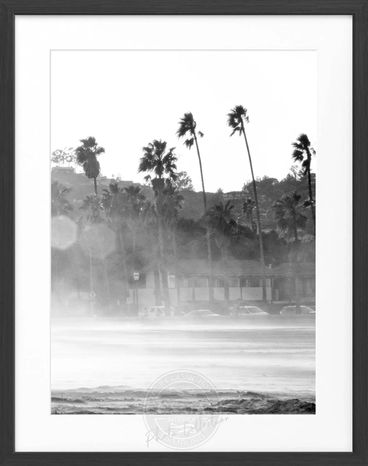 Schwarz-weiß Poster mit Rahmen, Kalifornien Santa Barbara Motiv, von Cosman-Photocollection, 25x31 cm, Wanddekoration