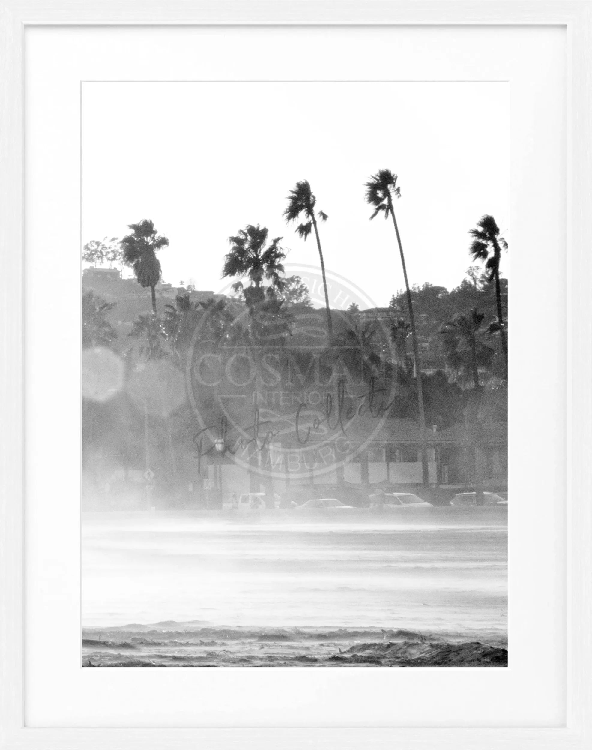Schwarz-weiß Poster mit Rahmen von Santa Barbara, Kalifornien, im Format 25x31 cm, von Cosman-Photocollection.