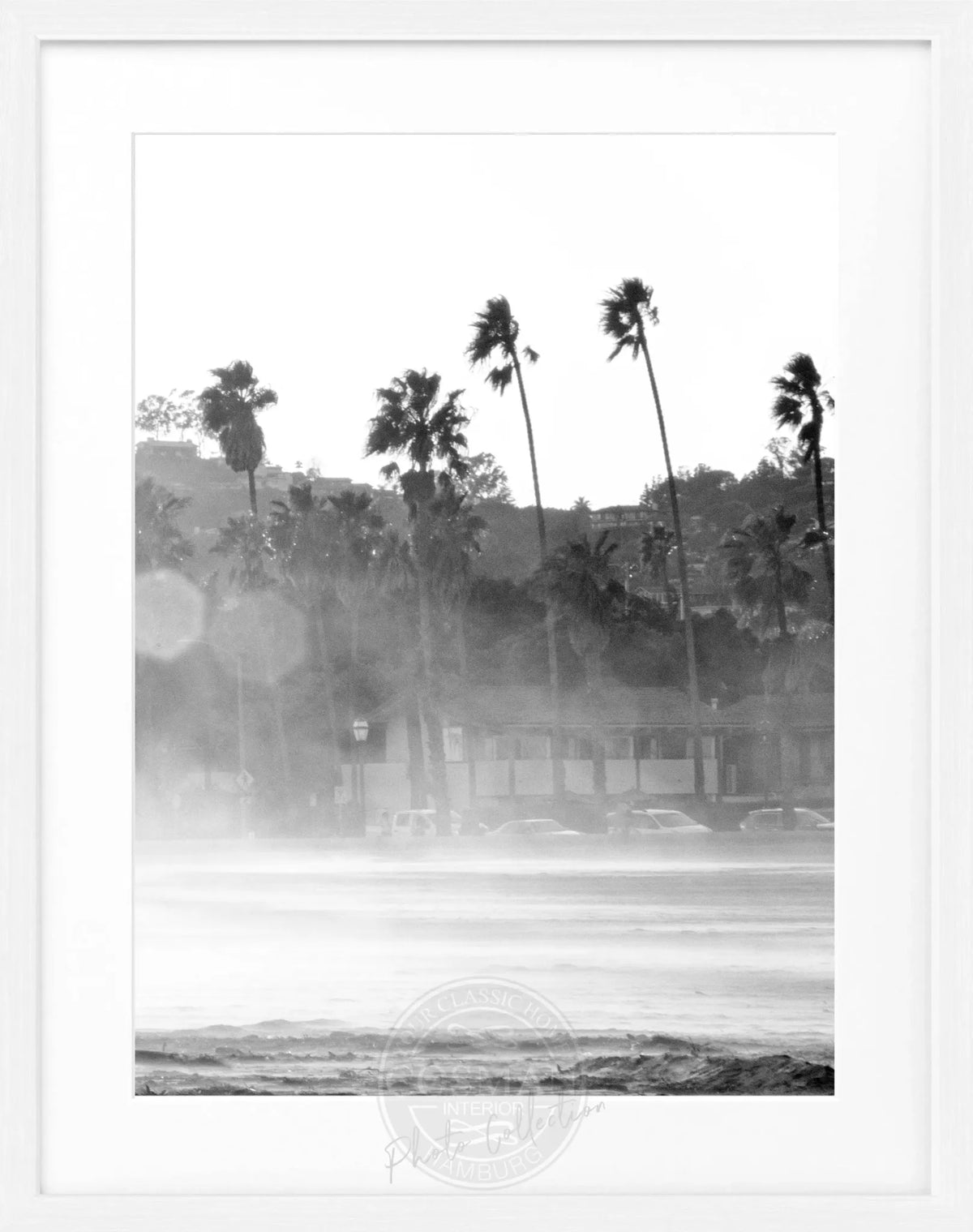 Schwarz-weiß Poster mit Rahmen von Santa Barbara, Kalifornien, im Format 25x31 cm, von Cosman-Photocollection.