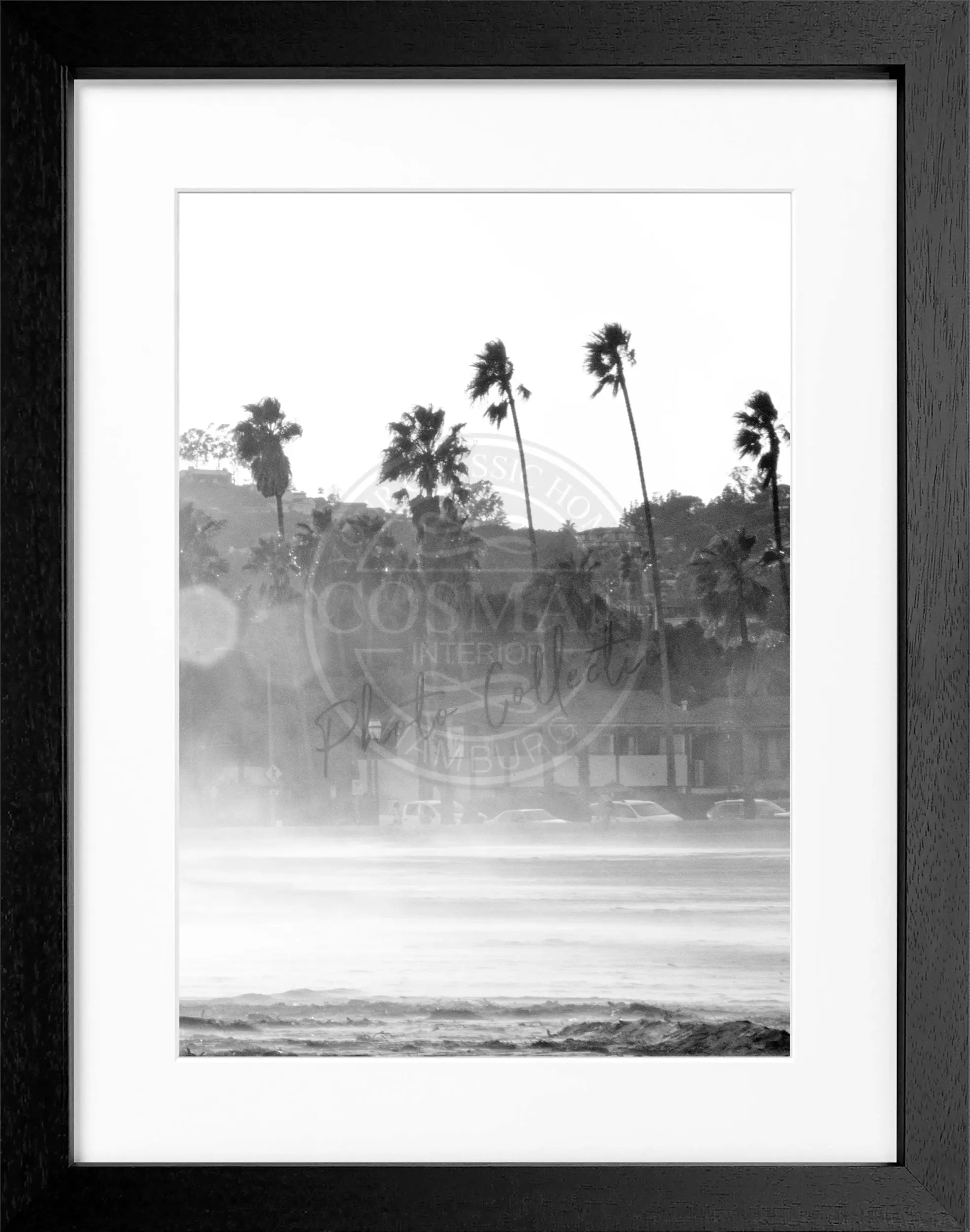 Schwarz-weiß Poster mit Rahmen von Cosman-Photocollection, Kalifornien Santa Barbara, Maße 25x31 cm, stilvolle Wanddekoration