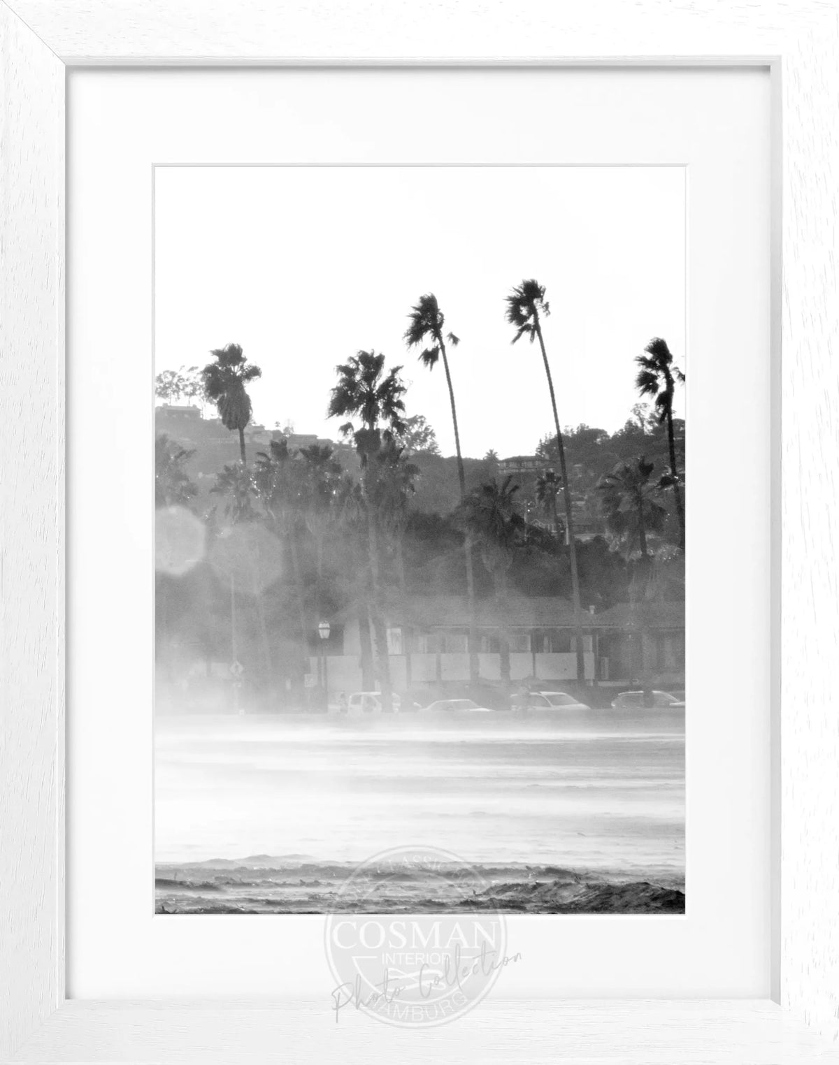 Schwarz-Weiß-Poster mit Rahmen, Kalifornien Santa Barbara, von Cosman-Photocollection, 25x31 cm, Wanddekoration mit Meerblick