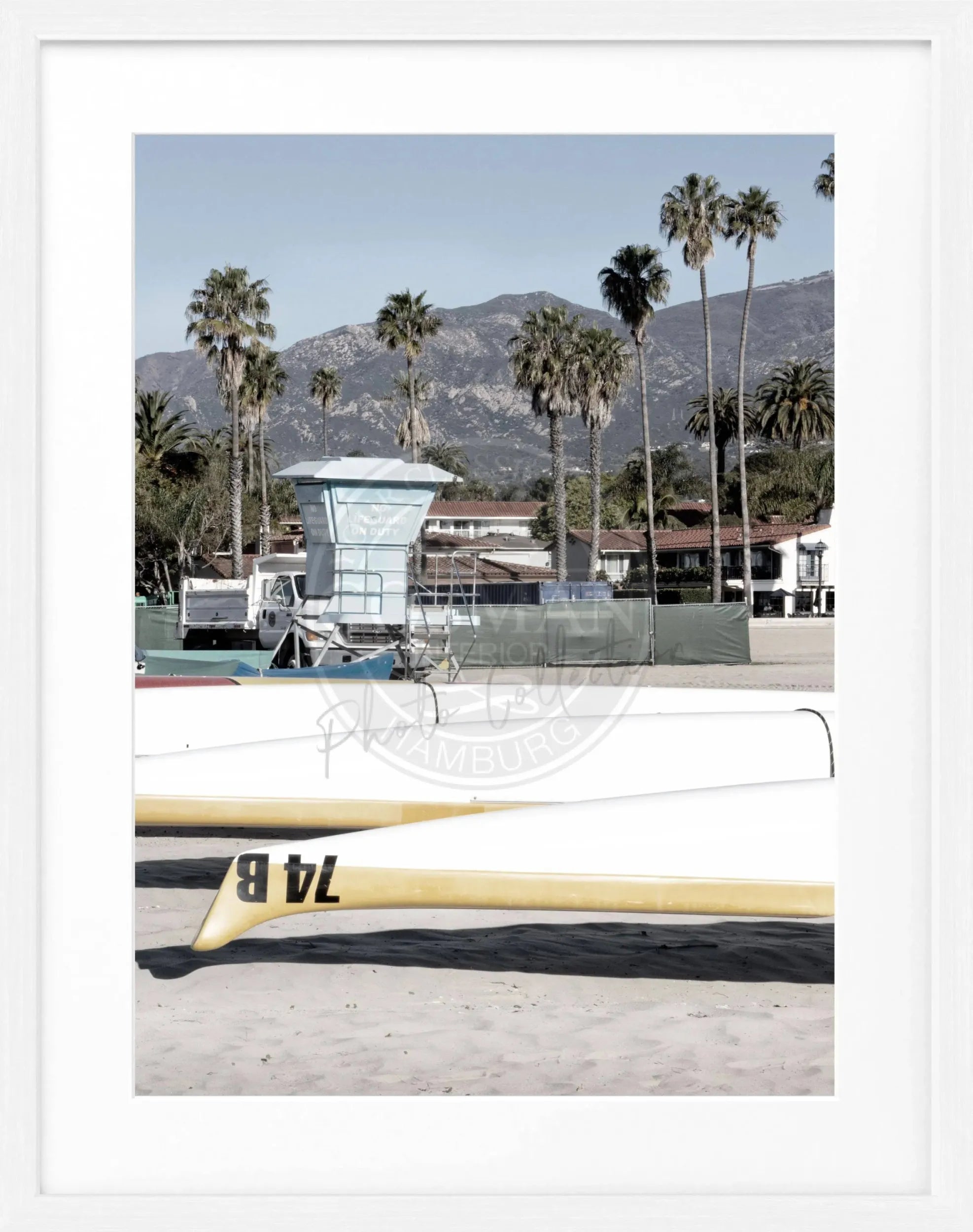 Schwarz-weiß Poster mit Rahmen, Kalifornien Santa Barbara, von Cosman-Photocollection, Maße 25x31 cm, Wanddekoration