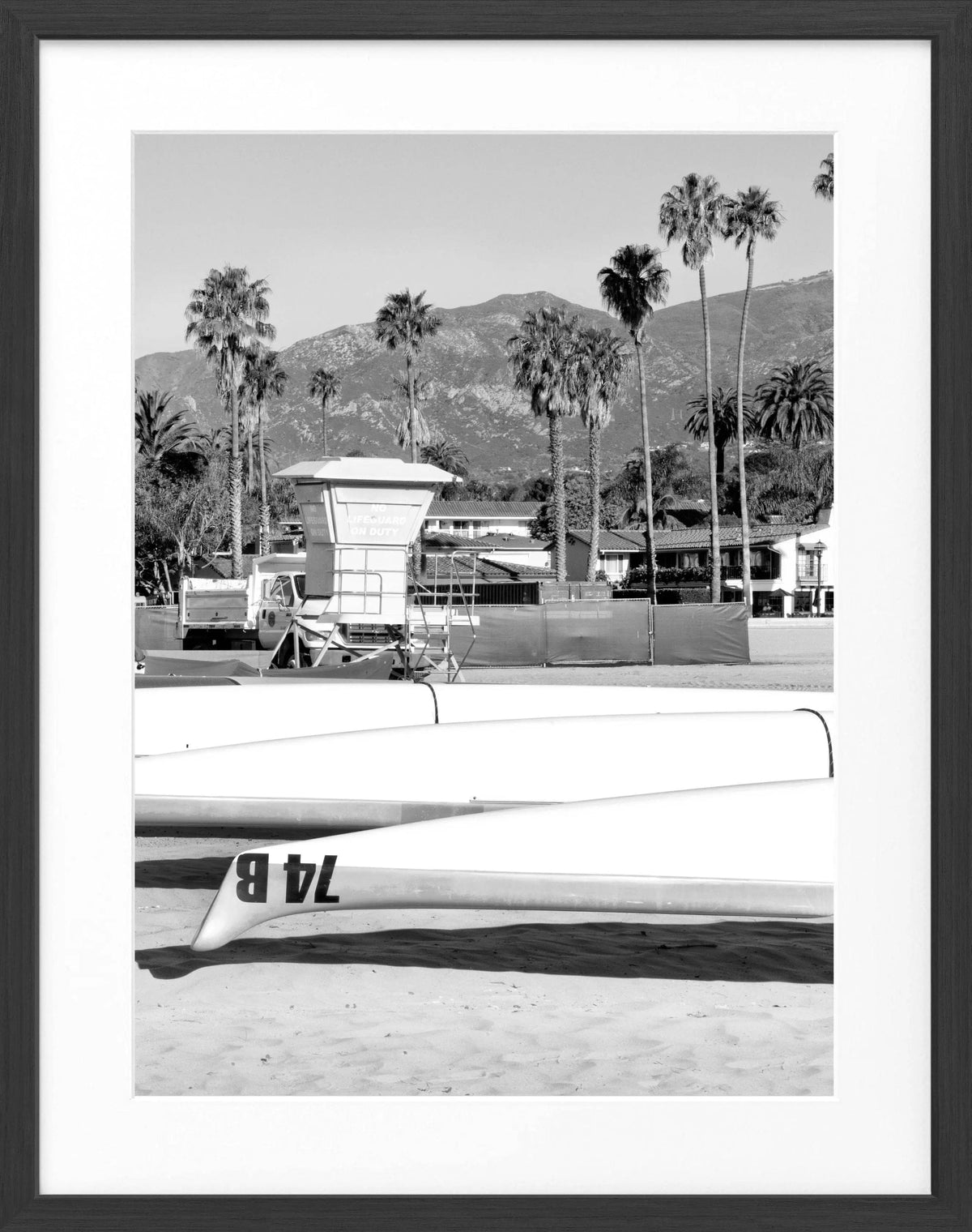 Schwarz-weiß Poster mit Rahmen, Kalifornien Santa Barbara, von Cosman-Photocollection, 25x31 cm, dekoratives Wandbild