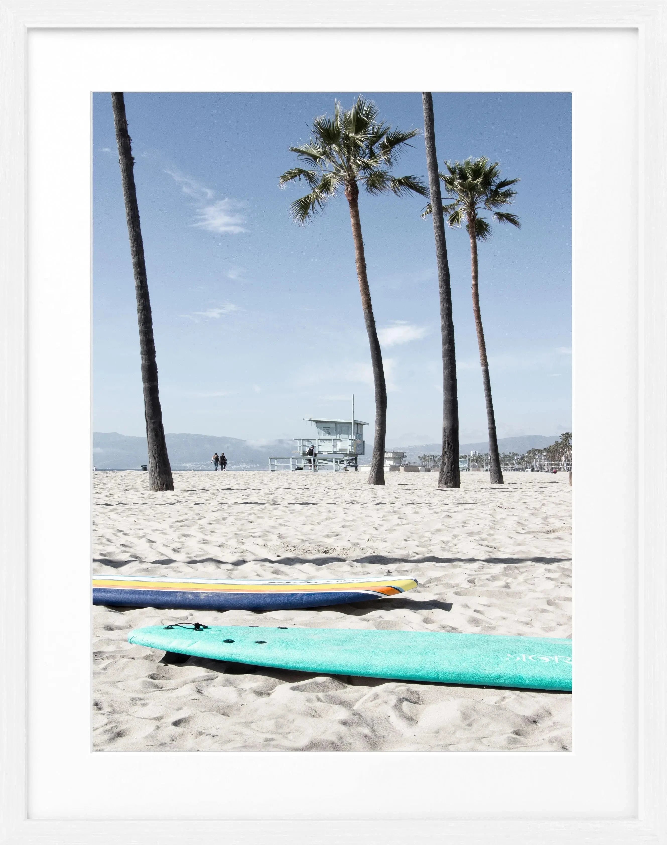 Schwarz-weiß Poster mit Rahmen von Cosman-Photocollection, Kalifornien Venice Beach, Motiv, 25x31 cm, Wanddekoration